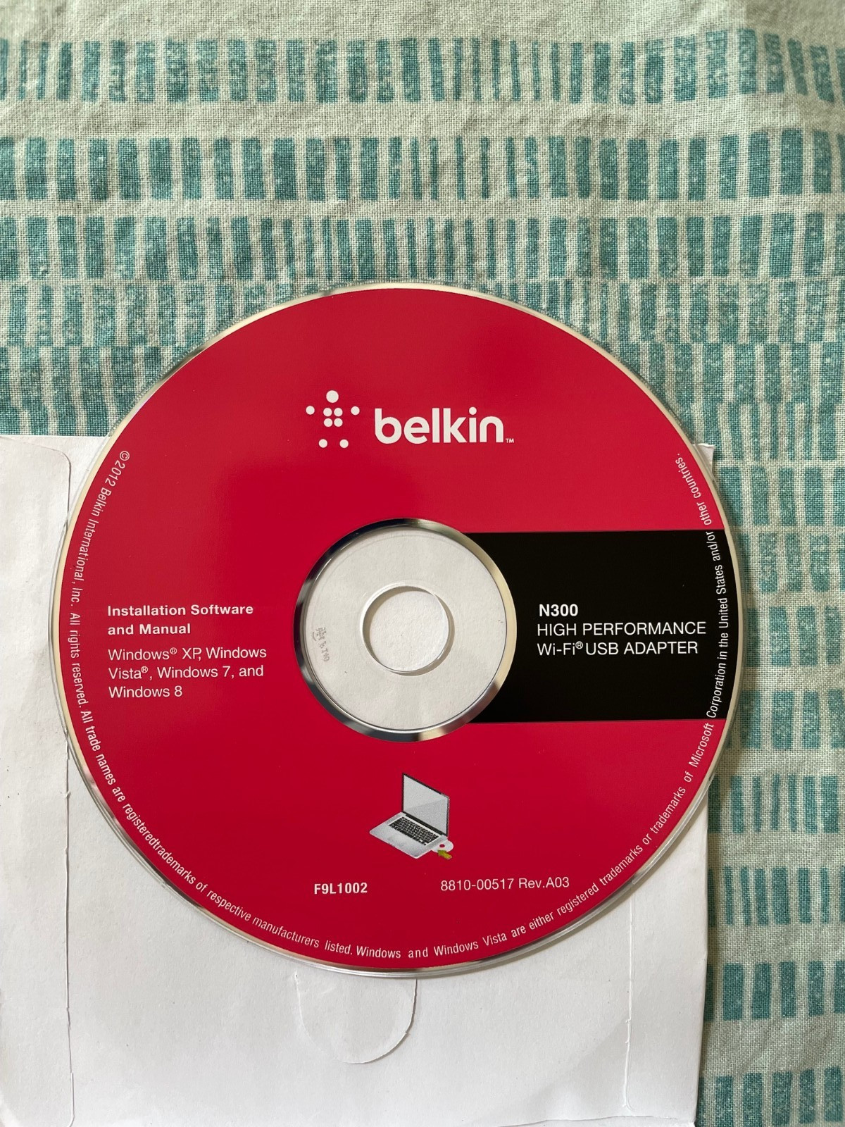 BELKIN N300 WIFI USB ADAPTER DRIVERS ORIGINAL SOFTWARE CD-ROM WI-FI – No scratch