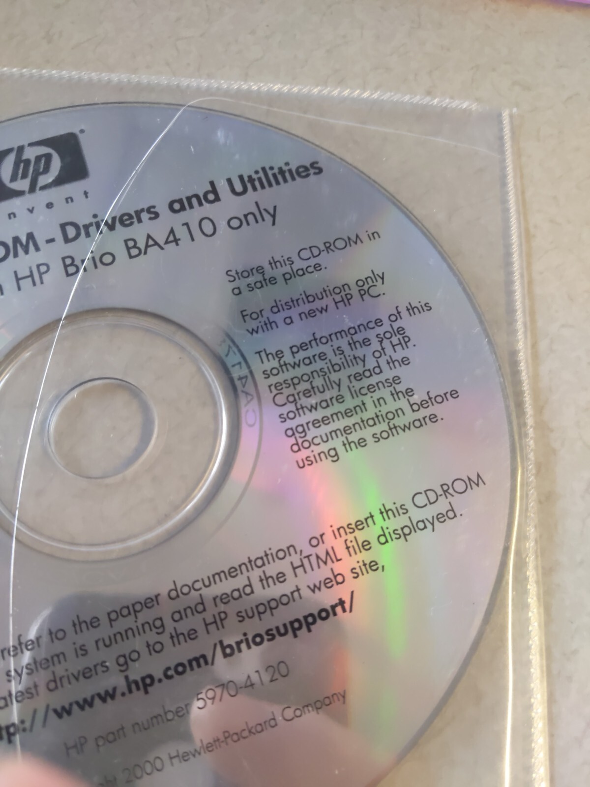 Hp Assist CD-ROM Drivers And Utilities For Use With HP Brio BA410