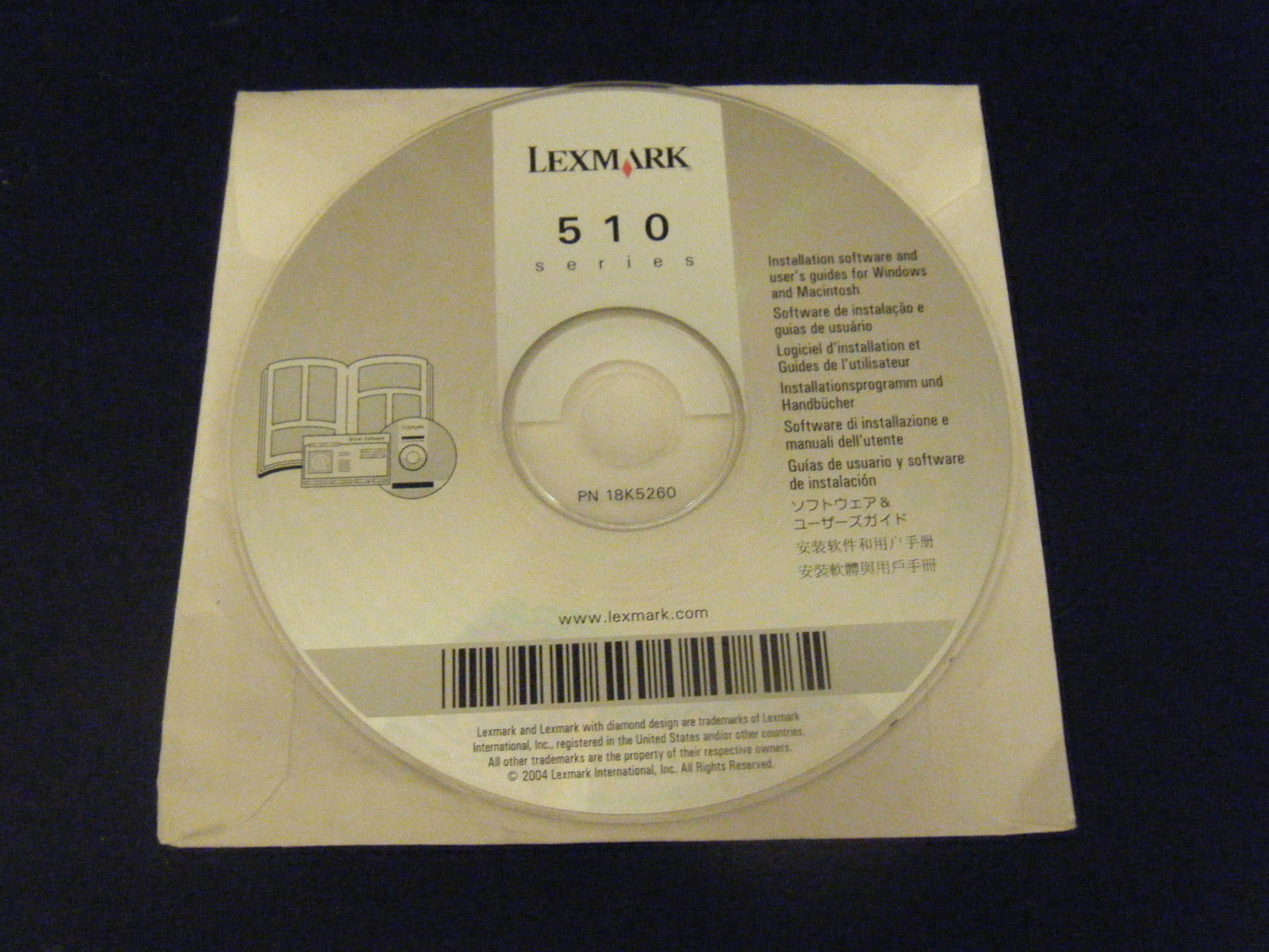 Lexmark 510 Series Printer Driver Software Disc (PC & MAC, 2004)