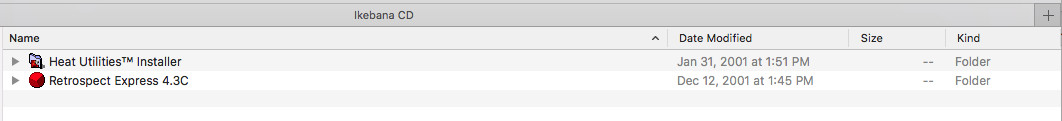 ikebana Heat Utilities 1394 and Retrospect Express Backup 4.3C for Mac OS, 2001