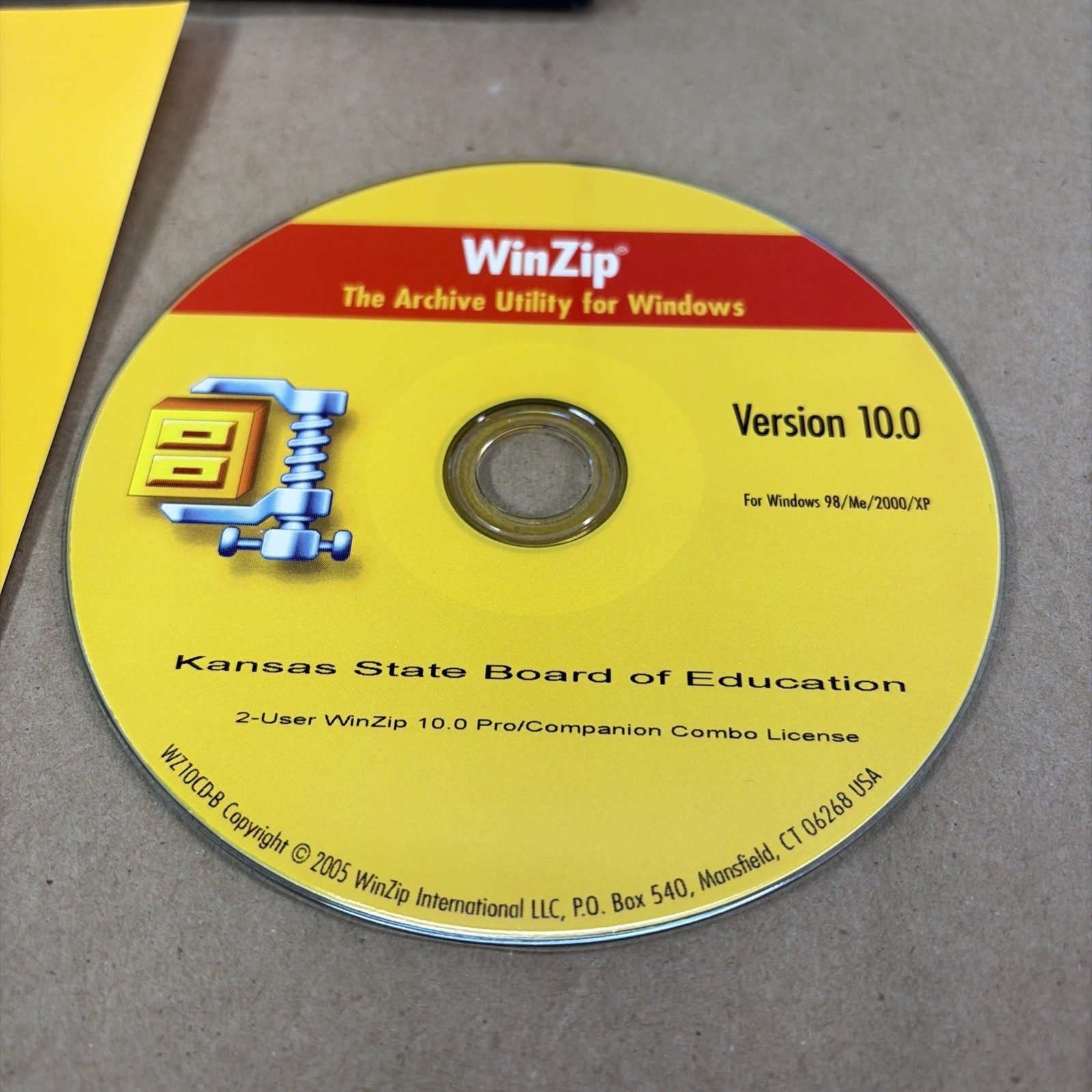 WinZip 10.0 Pro/Companion Two User License CD Utility Windows 98 NO KEY