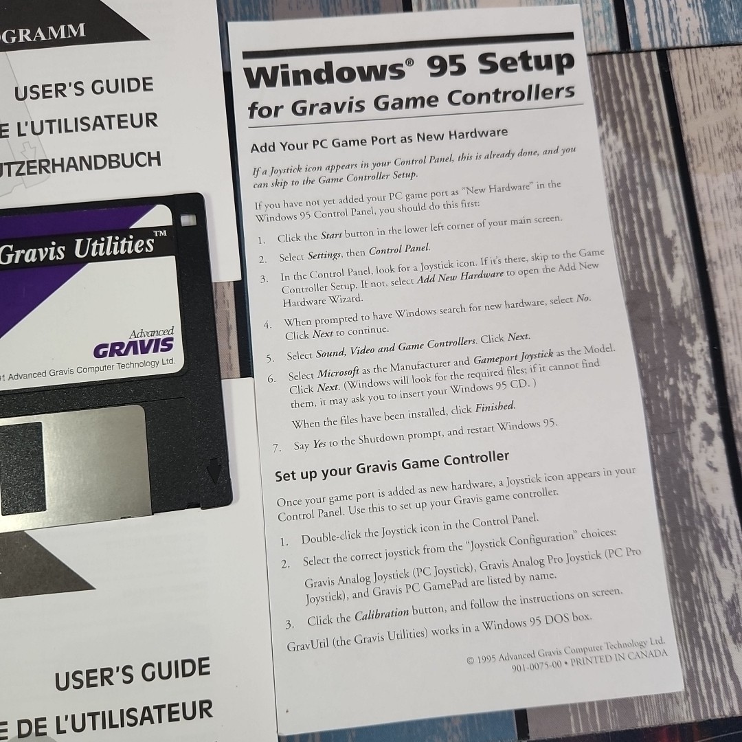 Gravis Utilities 3.5″ Floppy Disk 1991 Software Tool for PC – Vintage