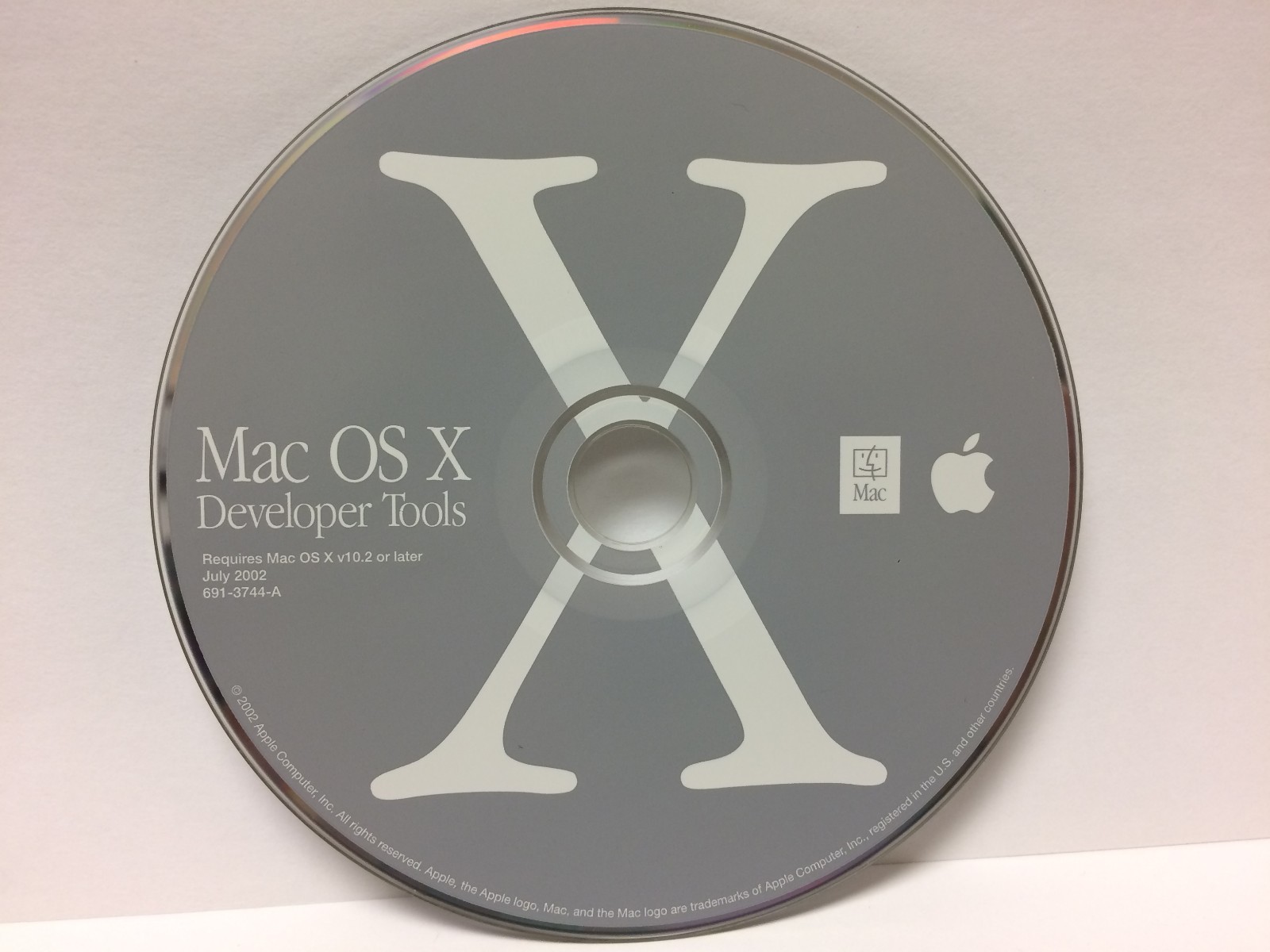 Apple Mac OS X Developer Tools July 2002 Development Software Disk 691-3744-A