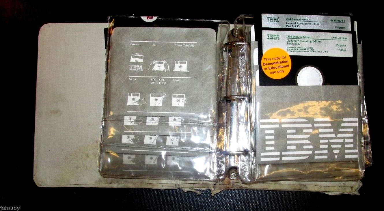 Vintage IBM BUSINESS ADVISER GENERAL ACCOUNTING EDITION PC SOFTWARE 16 Diskettes