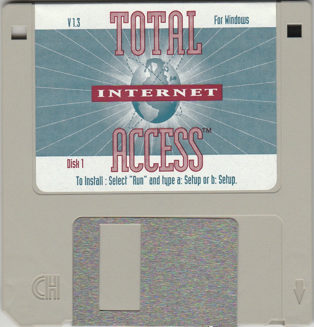 Total Internet Access Ver. 1.3 for Windows by EarthLink ~ 3.5″ disk 1995