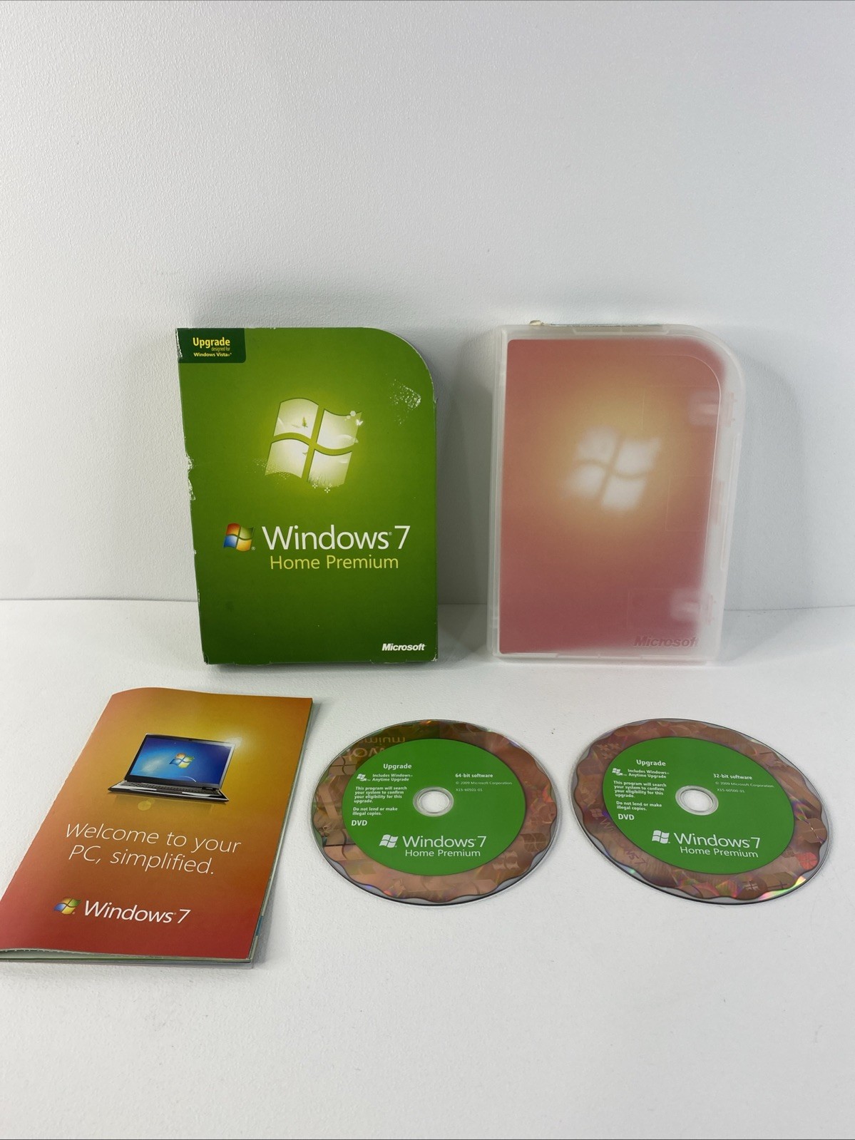 Microsoft Windows 7 Home Premium Upgrade 32 Bit and 64 Bit DVDs
