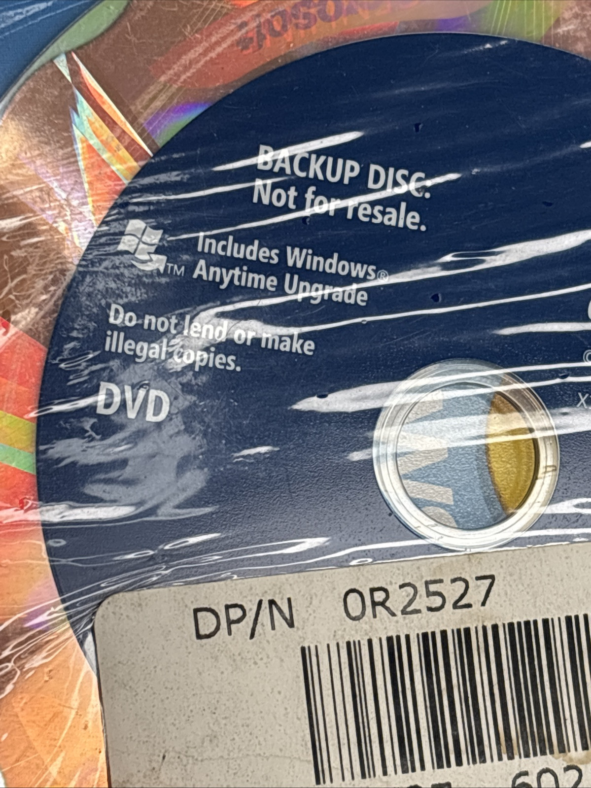 Dell Backup Disc DVD Manual 64-bit 2009 Includes Windows Anytime Upgrade