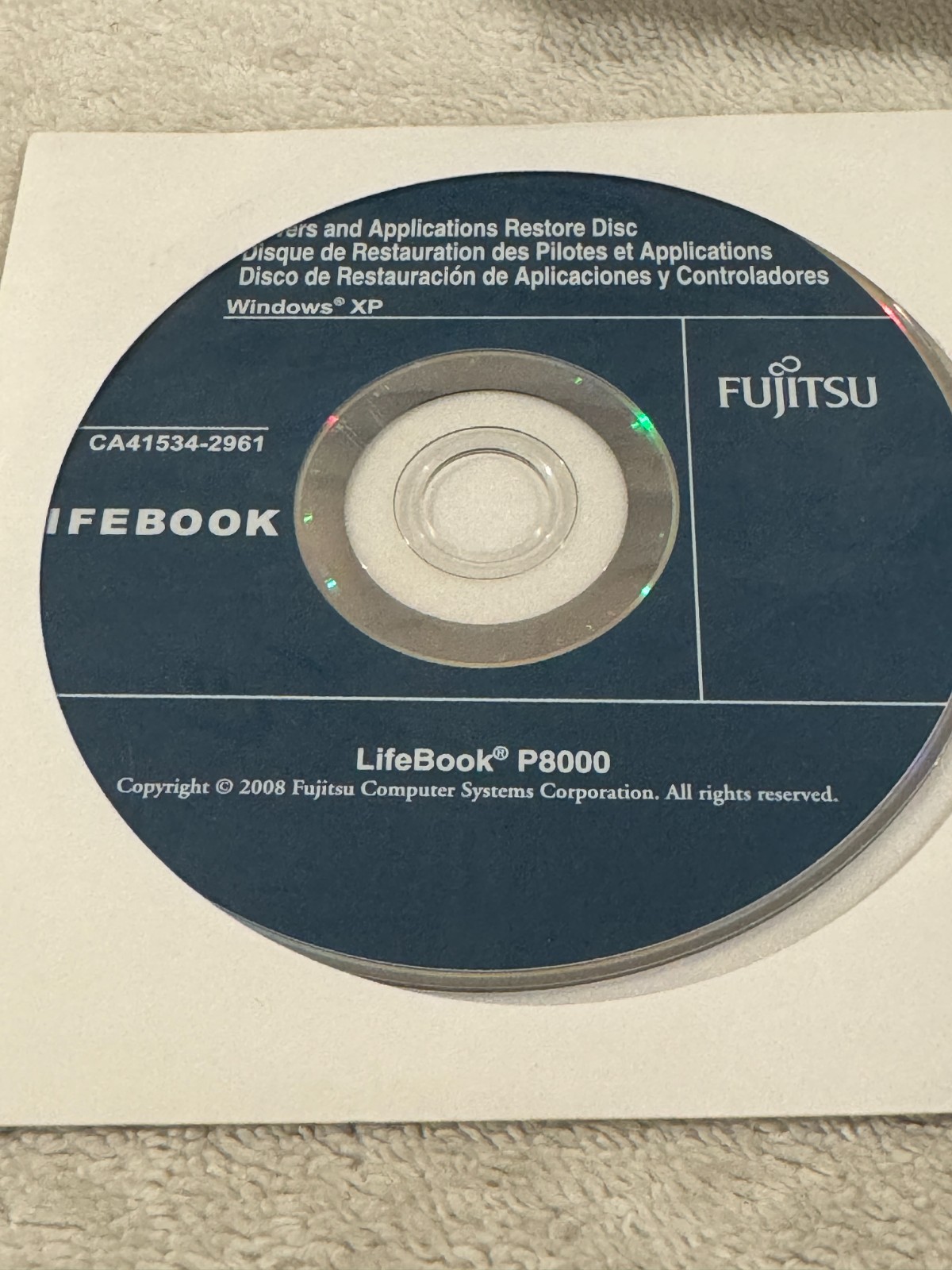 Fujitsu Lifebook Drivers and Applications Restore Disc P8000 Windows XP!!!!
