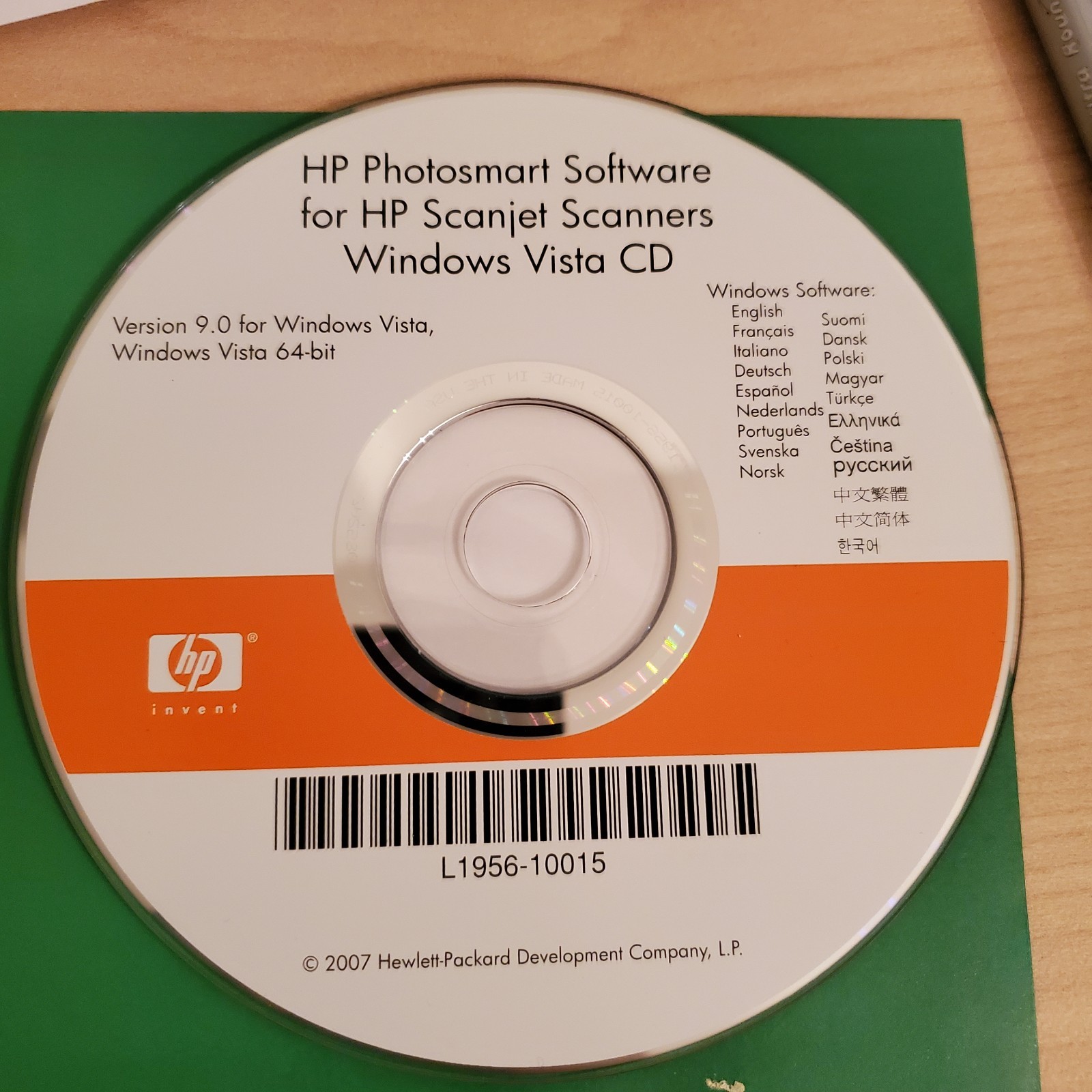 HP PHOTOSMART SOFTWARE For Scanjet Scanners V9.0 For Windows Vista L1956-10015