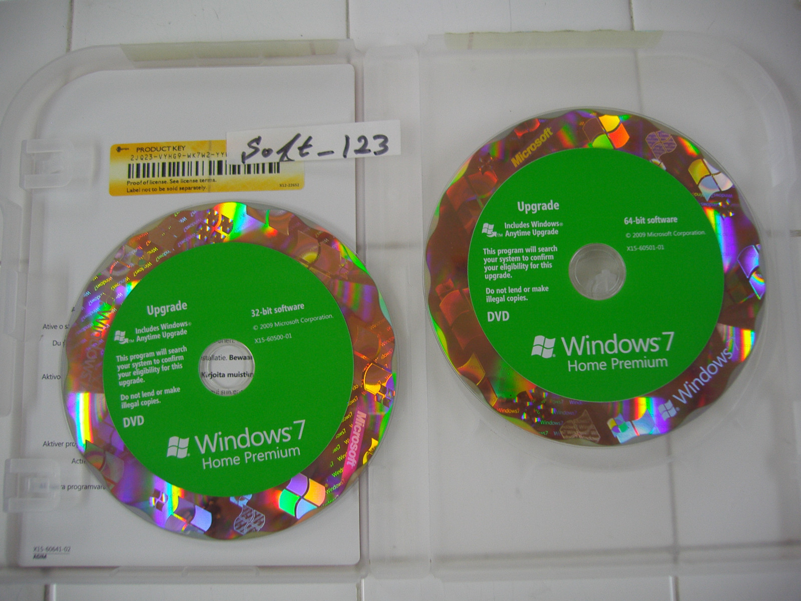 Microsoft Windows 7 Home Premium Upgrade 32 Bit and 64 Bit DVDs MS WIN