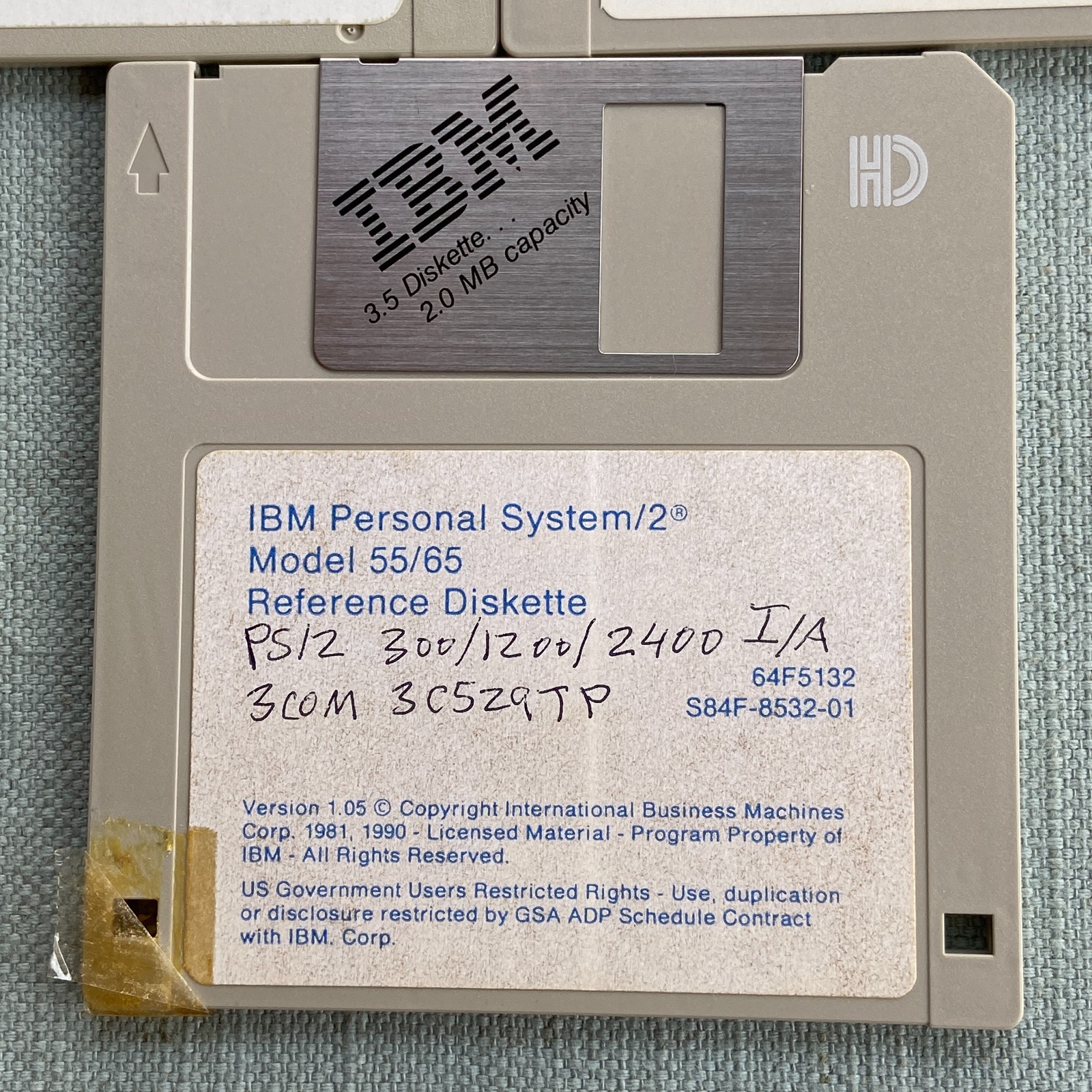 Vintage Software IBM PS/2 Model 300 1200 2400 Modem Flash VPD 700 Version 1.05 1