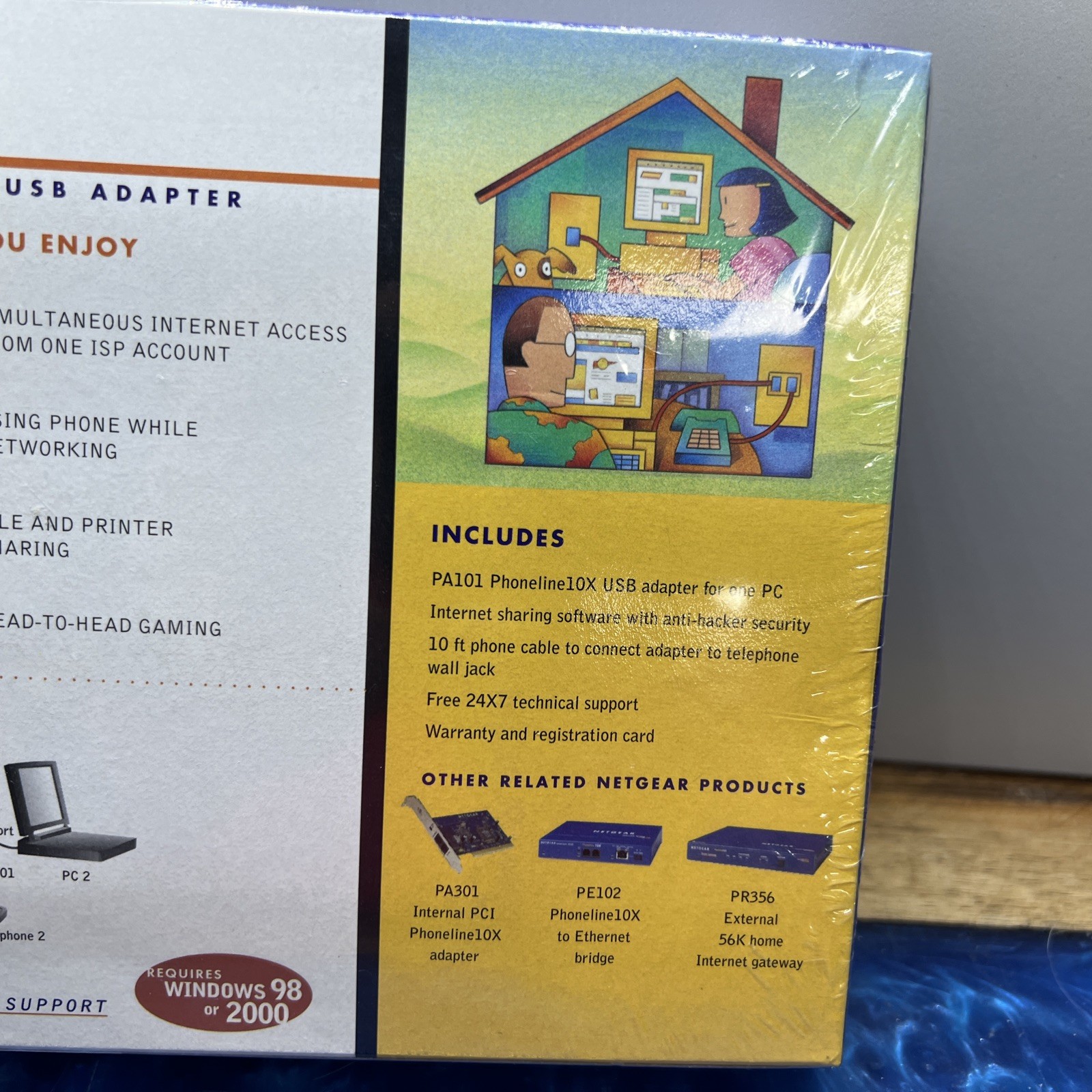 NEW Netgear PA101 Phoneline 10x Home Network USB Adapter SEALED IN BOX