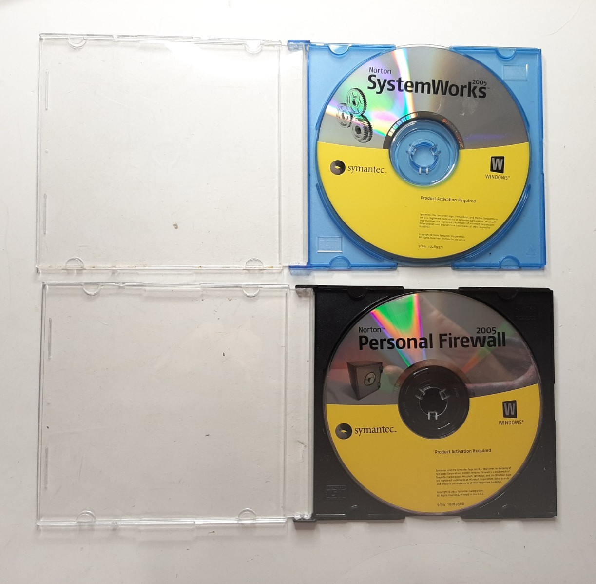 Lot of 2 Norton: System Works-Personal Firewall PC CD-ROM 2005 *Discs Only*
