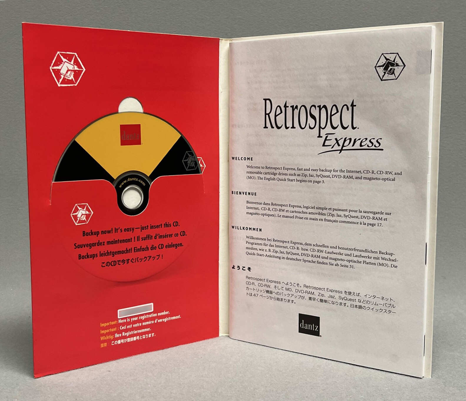 Dantz RETROSPECT EXPRESS 4.1 for Mac • VINTAGE BACKUP SOFTWARE • Unused CD-ROM