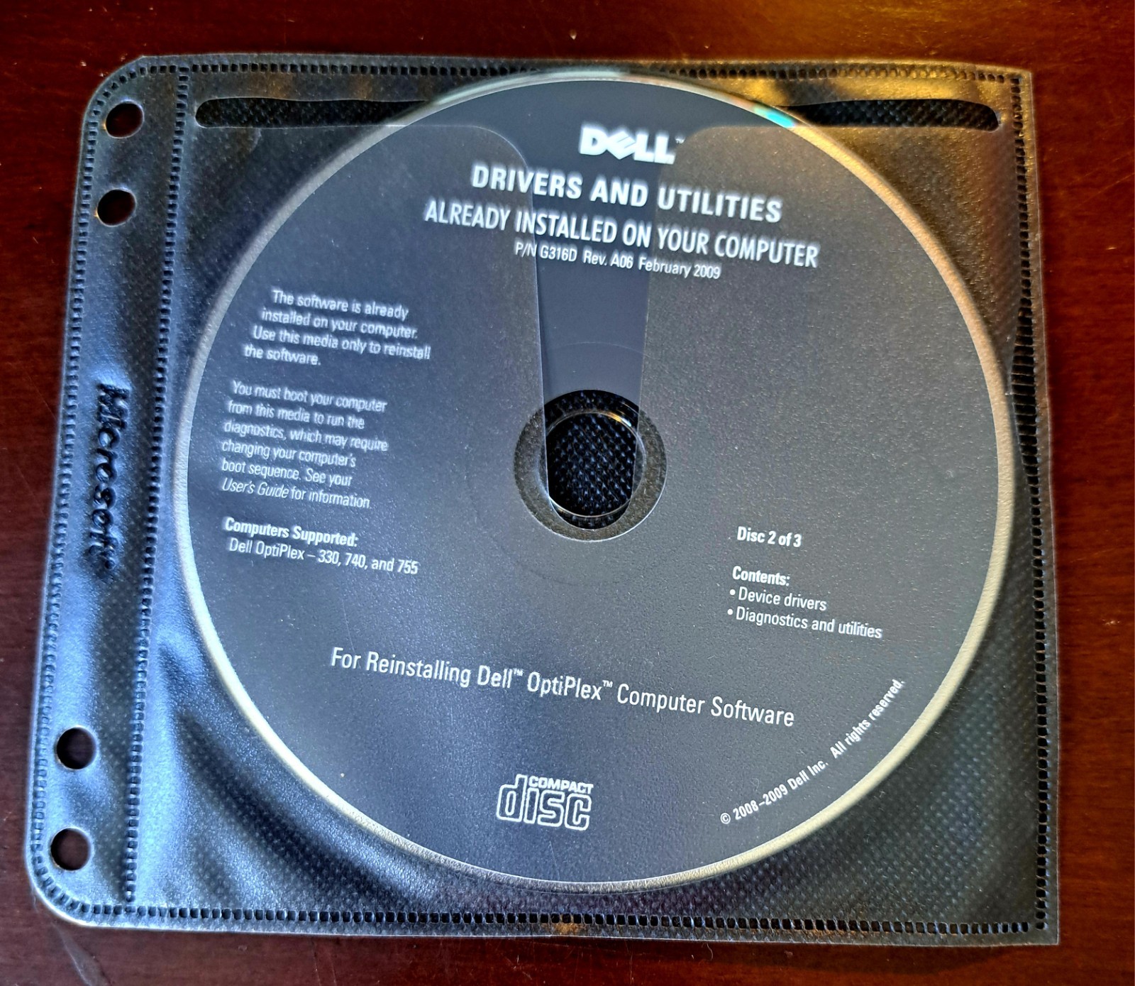 Dell Drivers & Utilities Dell Optiplex Discs 2 & 3 & Applications