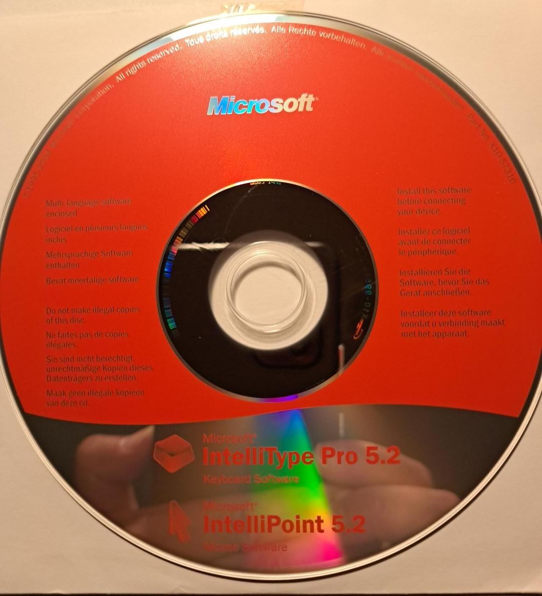 Microsoft IntelliType Pro 5.2 & IntelliPoint 5.2 Software CD