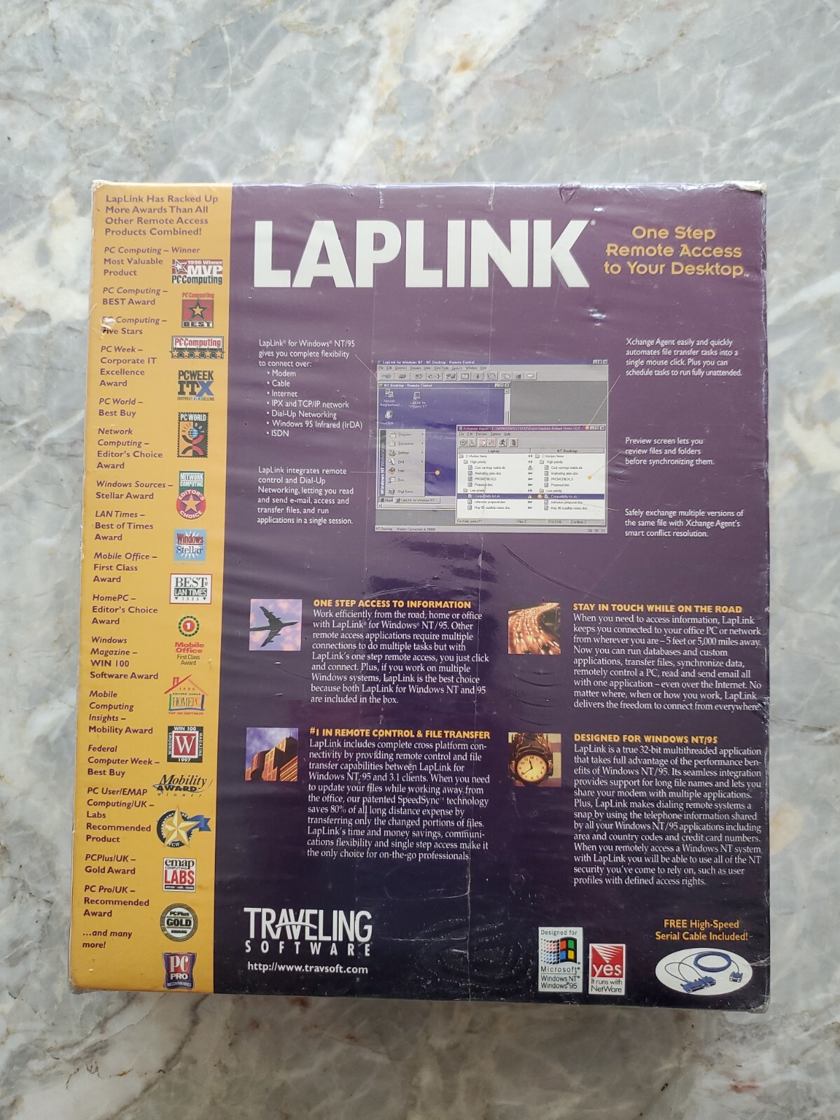 Vintage LapLink for Windows NT/95 New Sealed Package Traveling Software