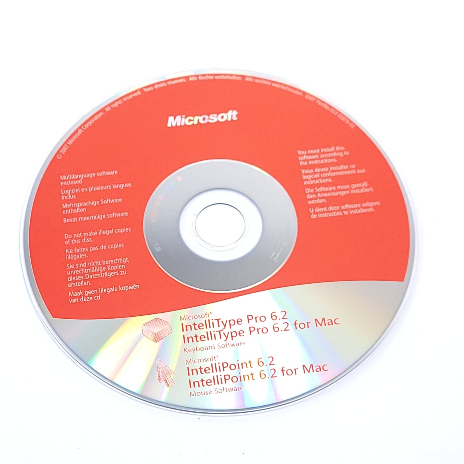 Microsoft IntelliType Pro 6.2 & IntelliPoint 6.2 Software driver Original cd Win
