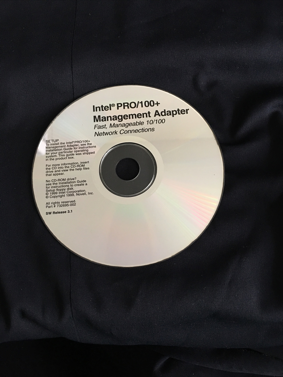 Intel Pro/100+ 10/100 Management Adapter CD CDROM Release 3.1/ 1999