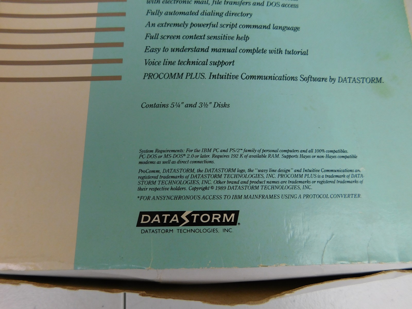 PROCOMM PLUS Intuitive Communications Software DATASTORM DOS 5.25″ 3.5″ Floppy
