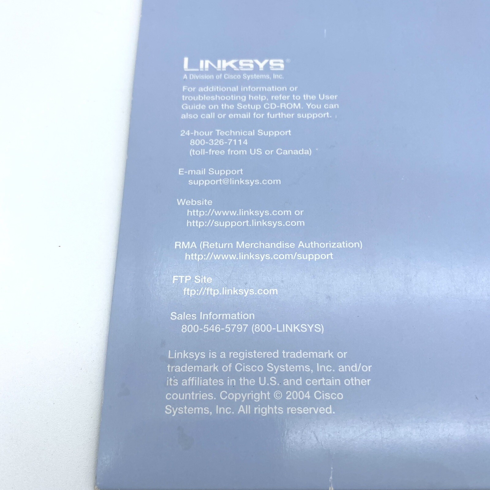 Linksys Wireless-G Broadband Router WRT54G Setup Wizard CD-ROM Software 2004