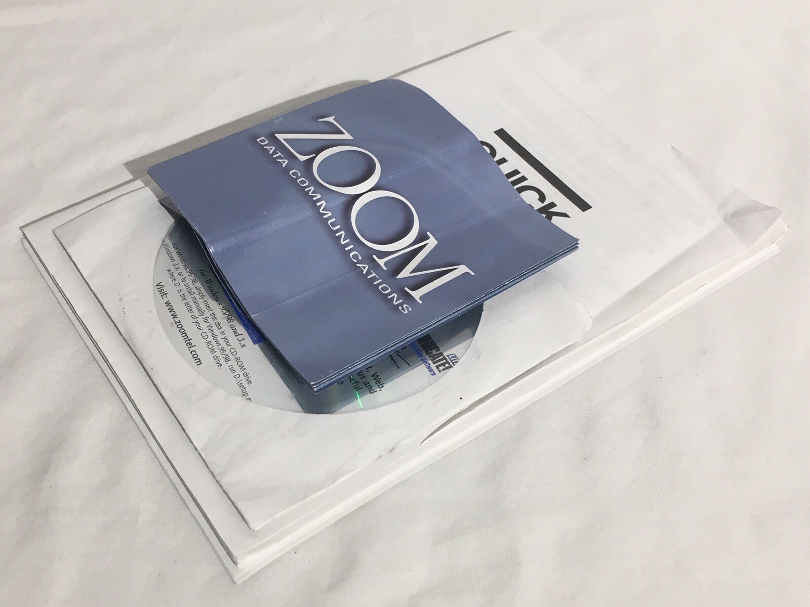 Vintage ZOOM 56k Modem CD-ROM Software Manual & Brochure Windows 3.1 95 98