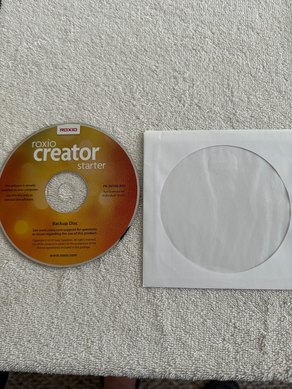 Roxio Creator Starter P/N 2GYG6 – NO PRODUCT KEY!!!!