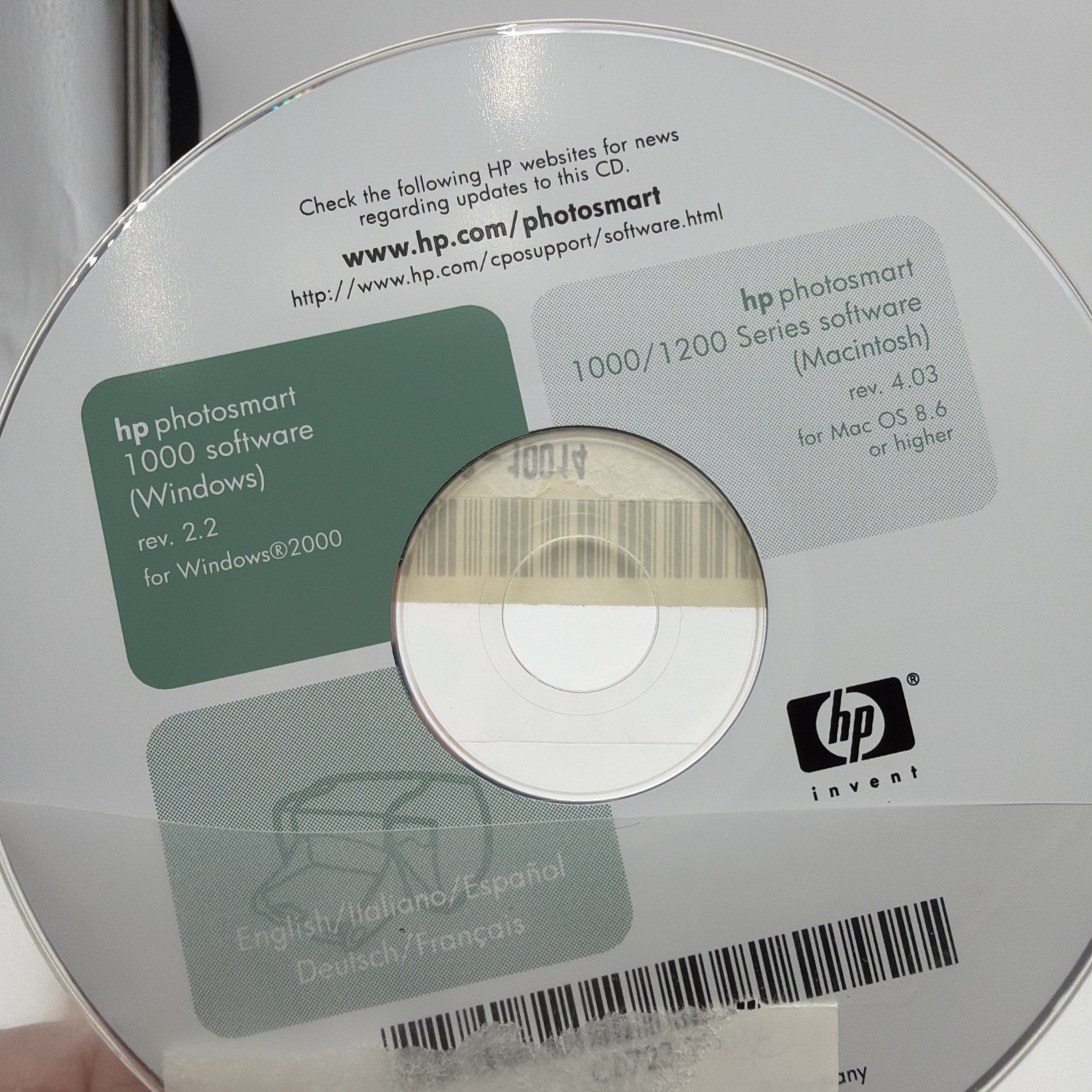 HP Photosmart 1000/1200 Photo & Imaging Software D2A