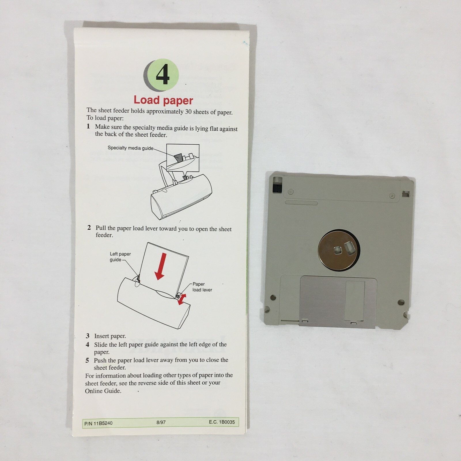 Vintage Lexmark 1000 Color Jetprinter Printer 3.5″ Diskette Driver Disk & Manual