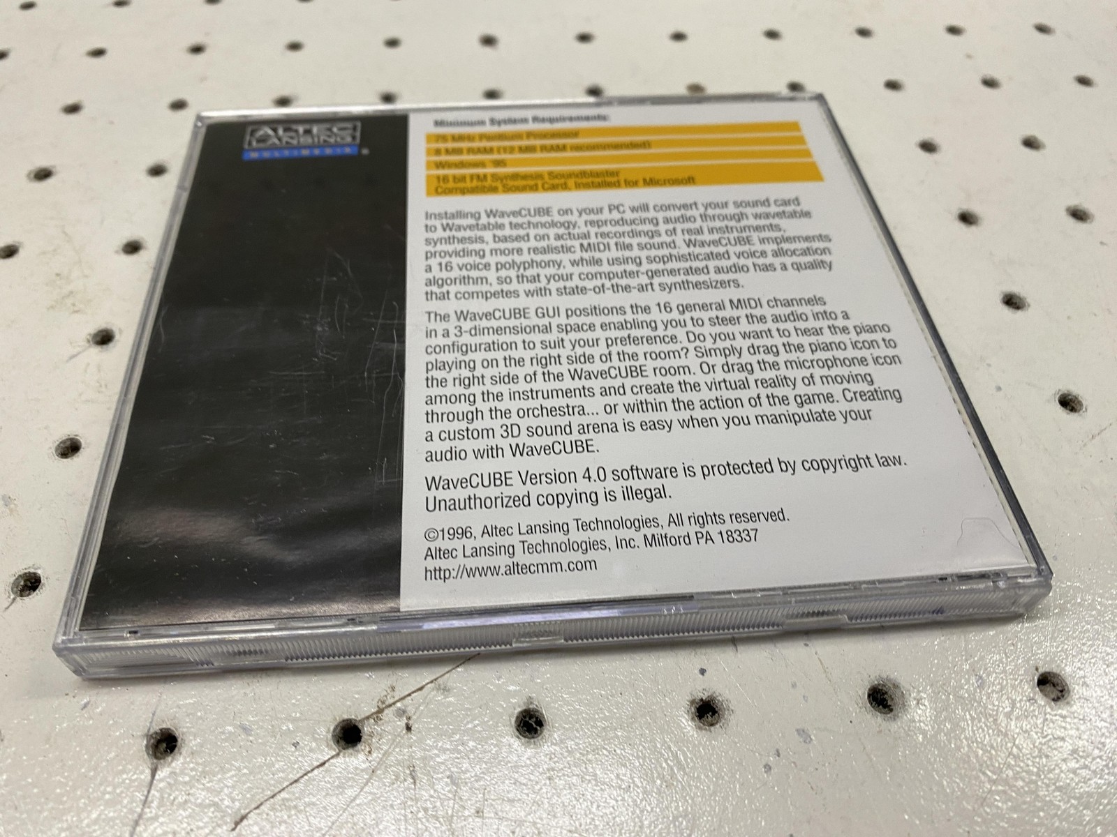 Vintage 1996 Altec Lansing WaveCUBE MIDI Driver 4.0 Software CD-ROM Windows 95