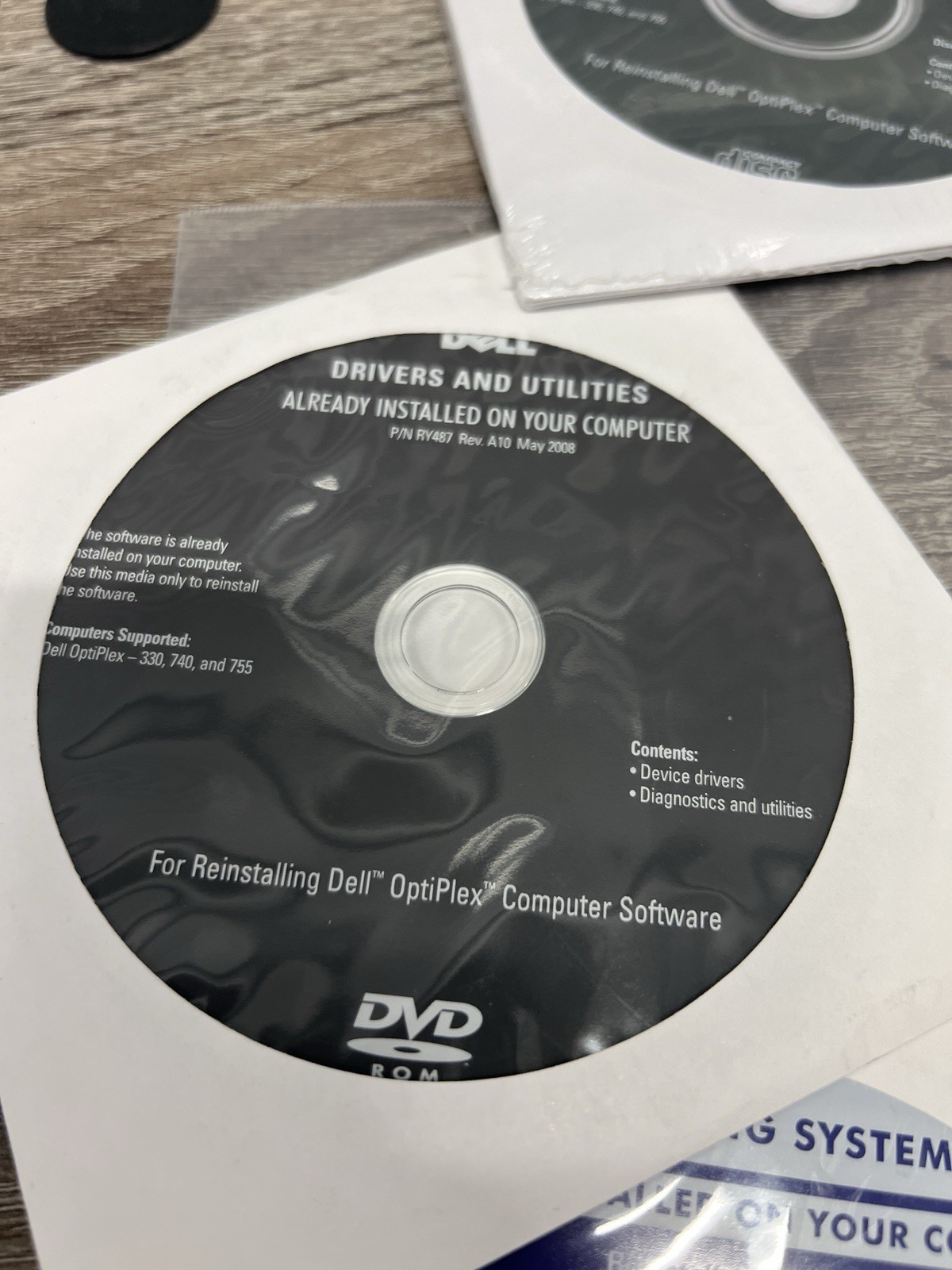 LOT OEM Dell CD Optiplex PC Drivers OS & Office 2007 Utilities 330 740 755 Disc