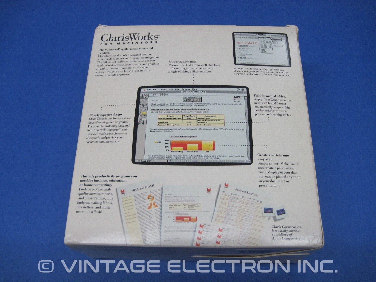 Vintage Apple Macintosh ClarisWorks Software – V2.1 – Complete Software 1993