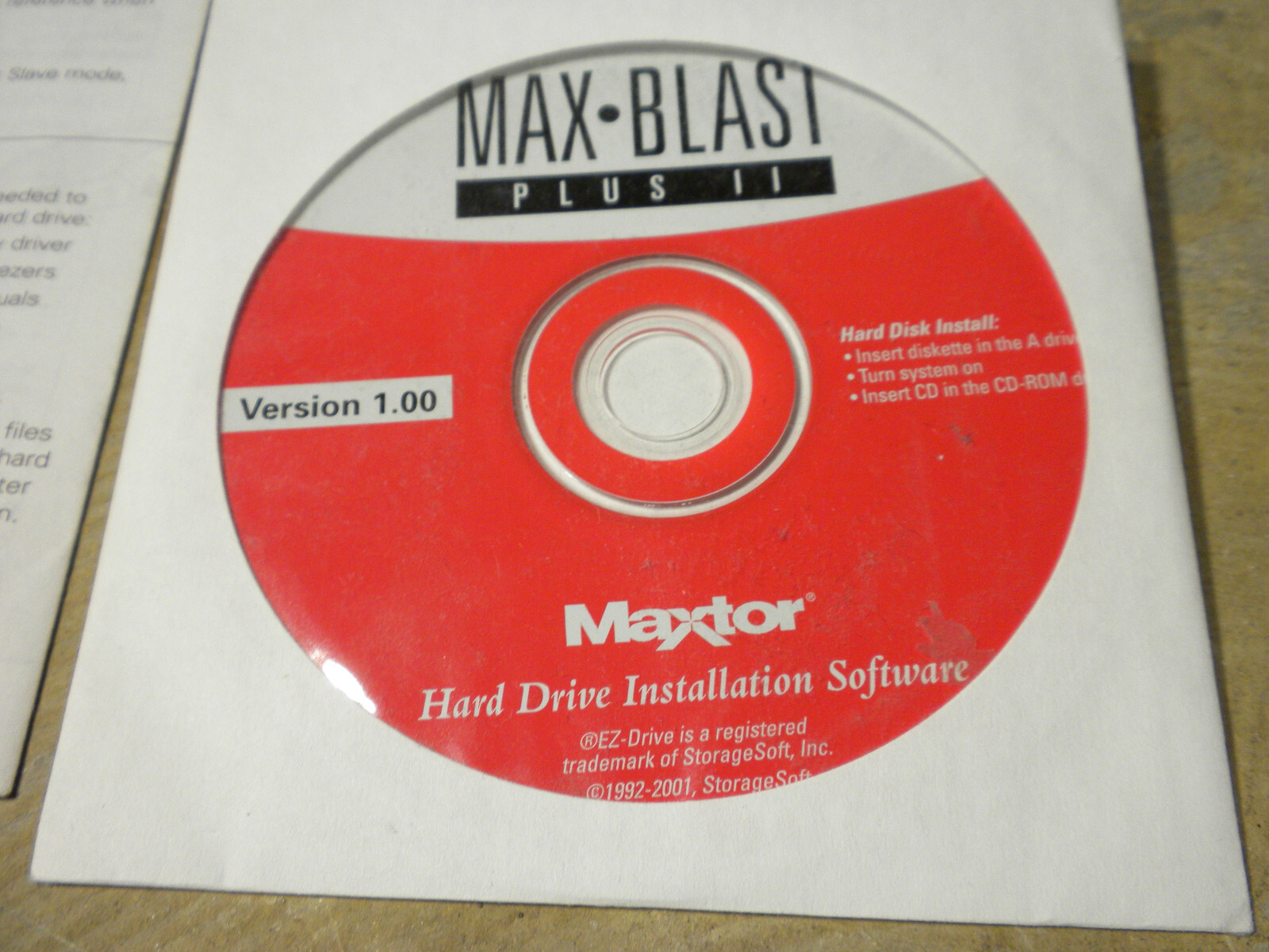 NO HARD DRIVE Maxtor ATA Hard Drive MAX BLAST PLUS II Guide CD ROM – Floppy Disc