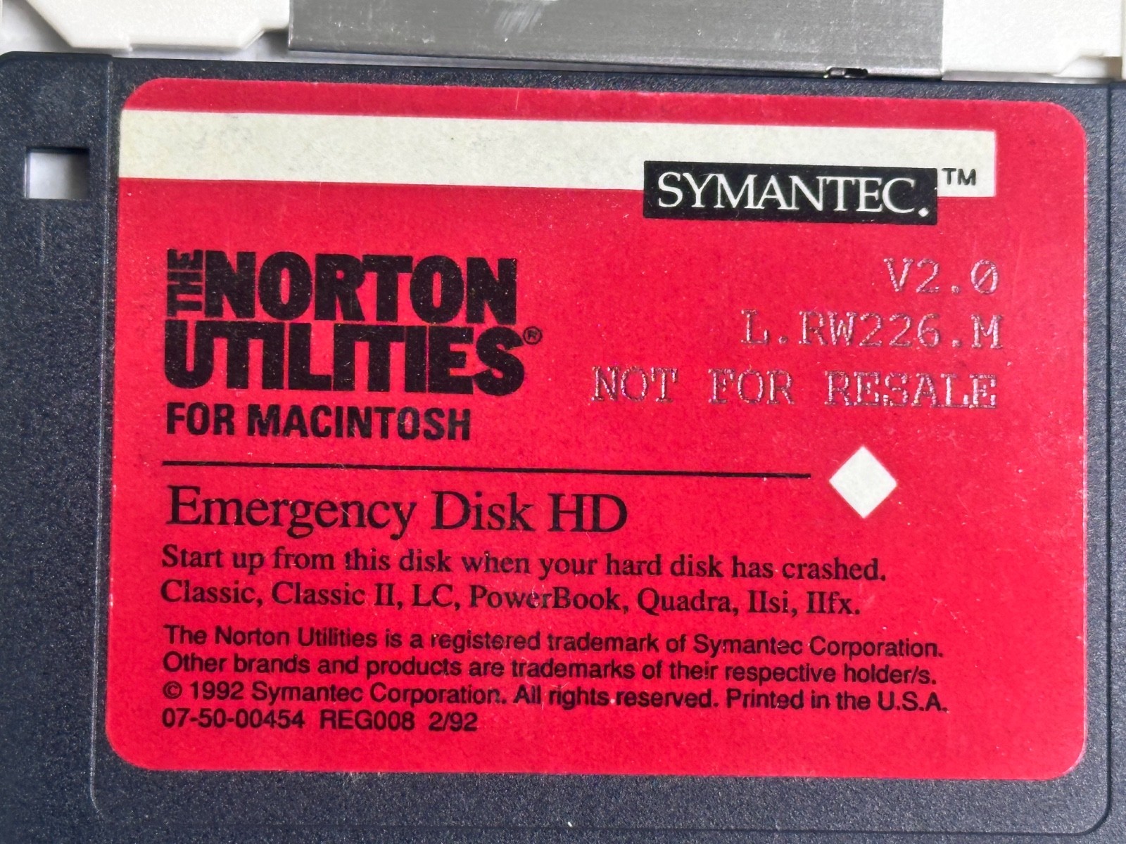 Symantec Norton Utilities Macintosh 2.0 Complete 6-Disk Set 3.5″ Floppies 1992