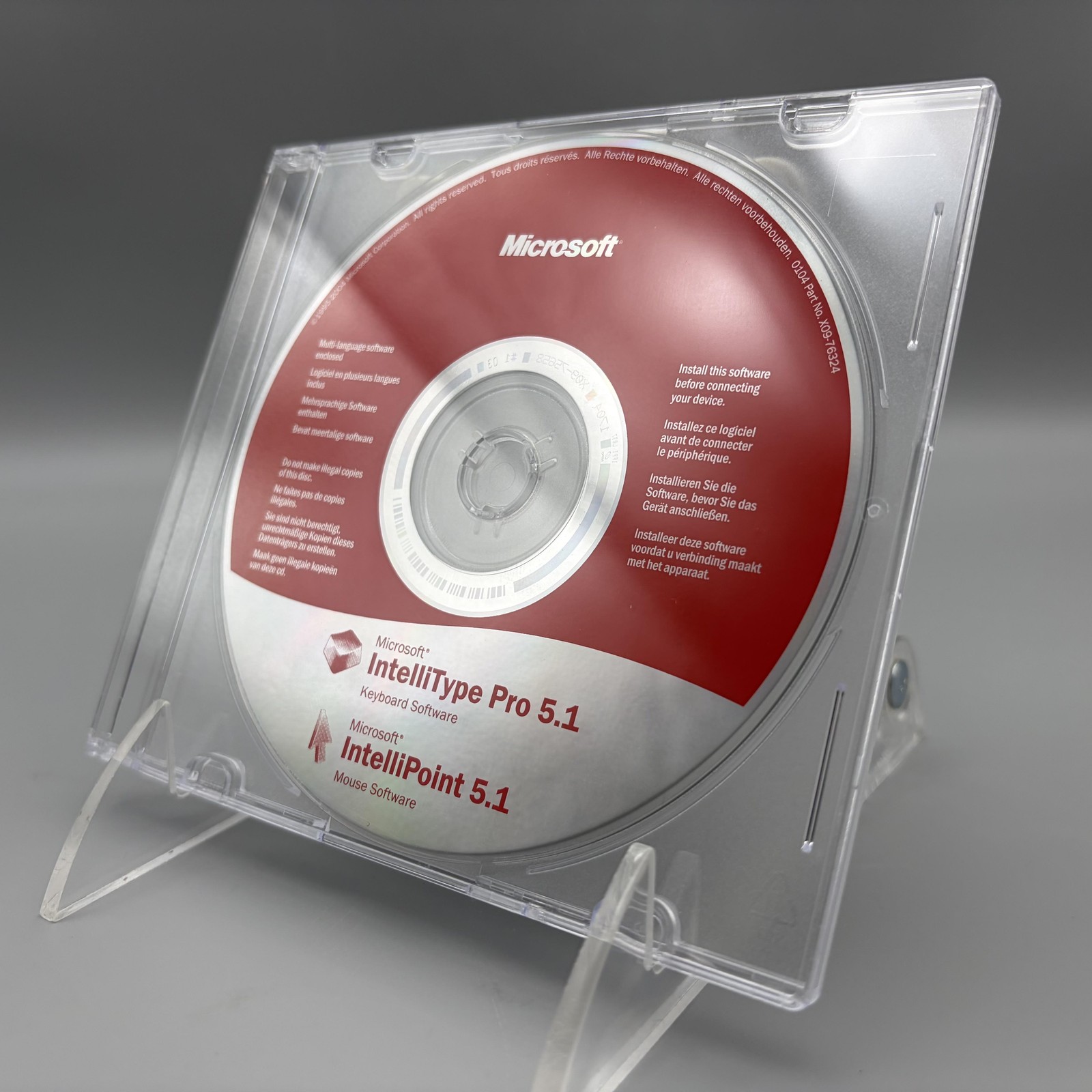 Vintage 2004 Microsoft IntelliType Pro & IntelliPoint 5.1 Keyboard Mouse CD-ROM