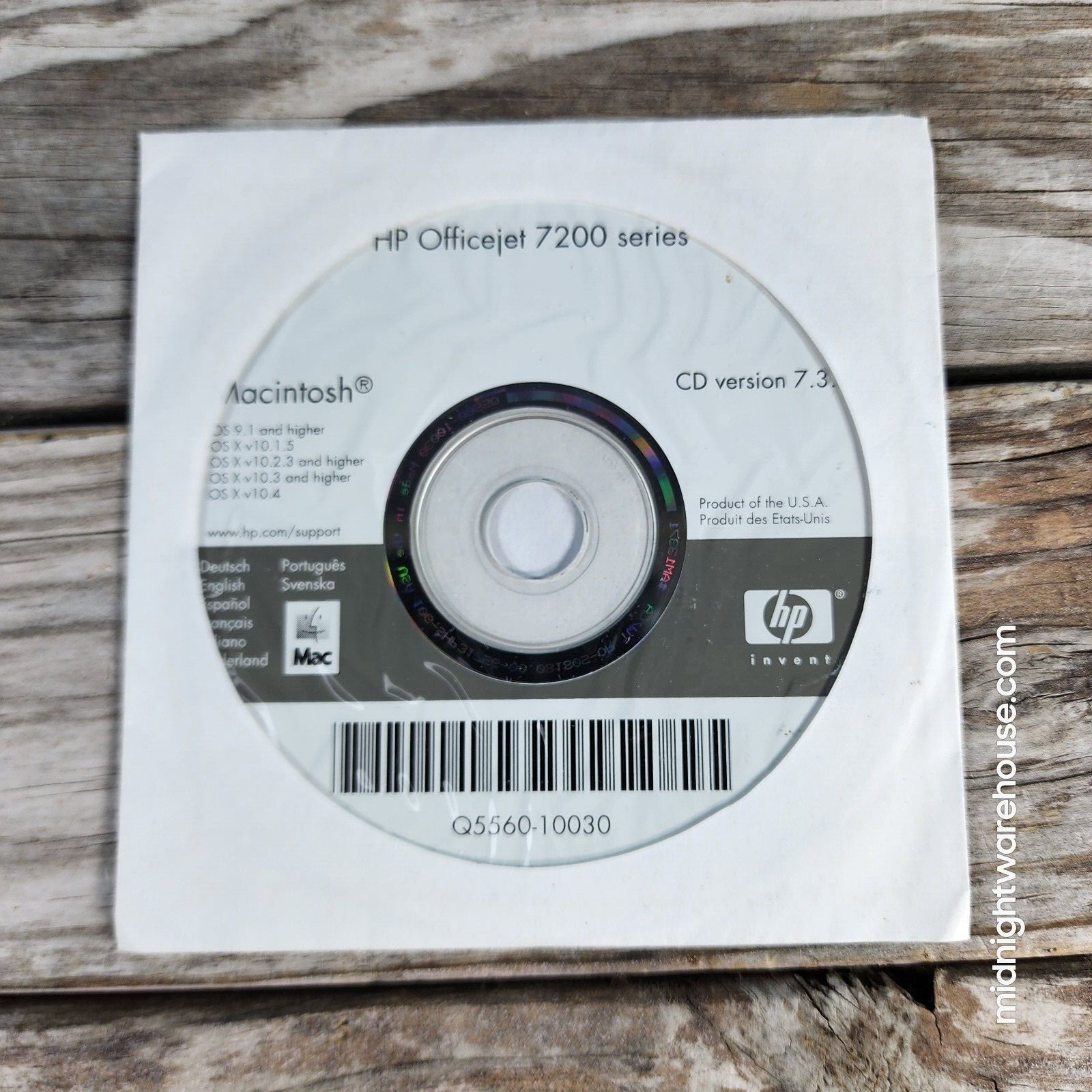 HP OfficeJet 7200 Series Software CD 7210 7213 v7.3.0 Q5560-10030 MAC Macintosh