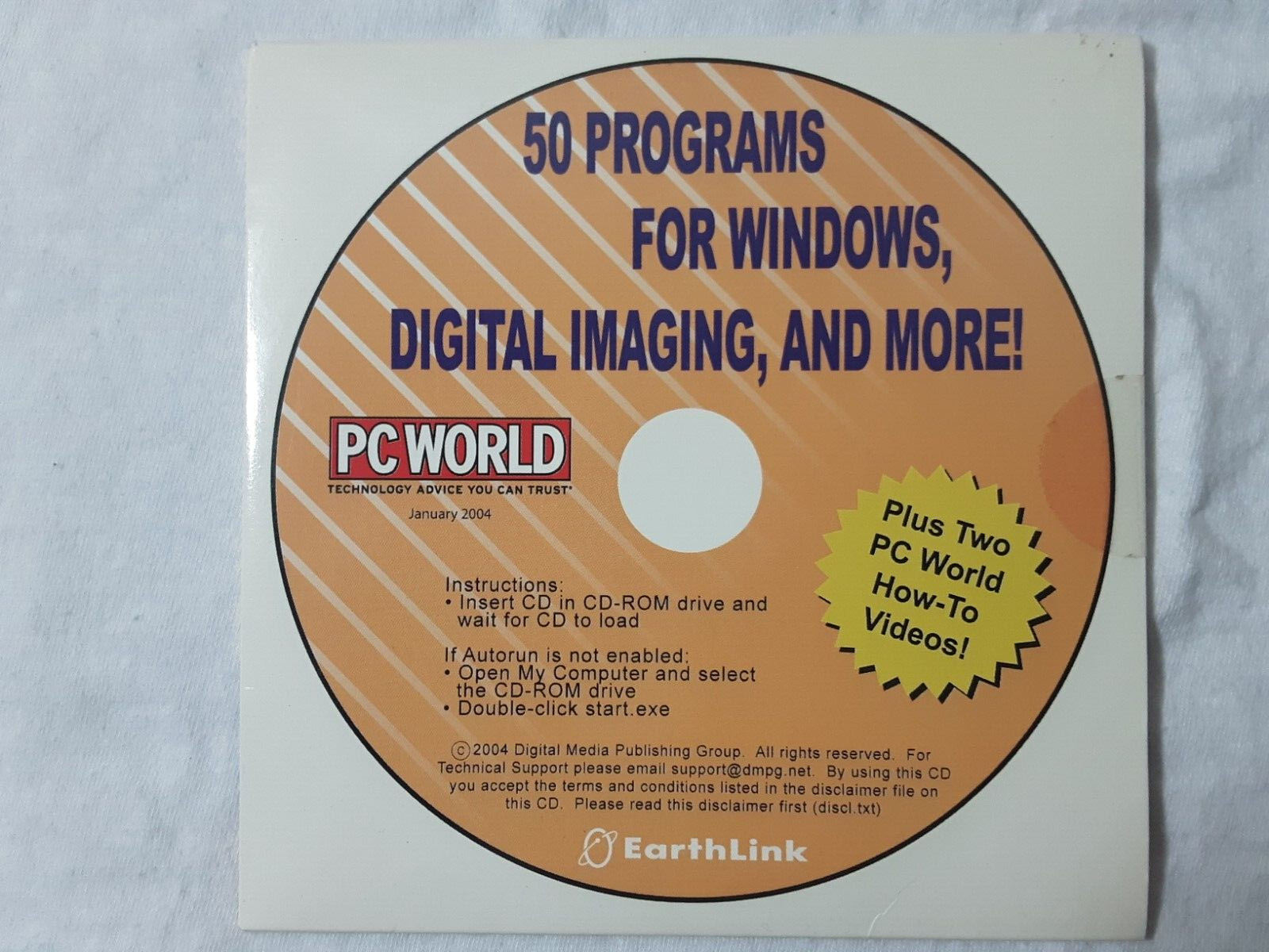 retro 2004 CD-Rom PC World 50 Programs Digital Image FREE SHIPPING 2 HowTo Video