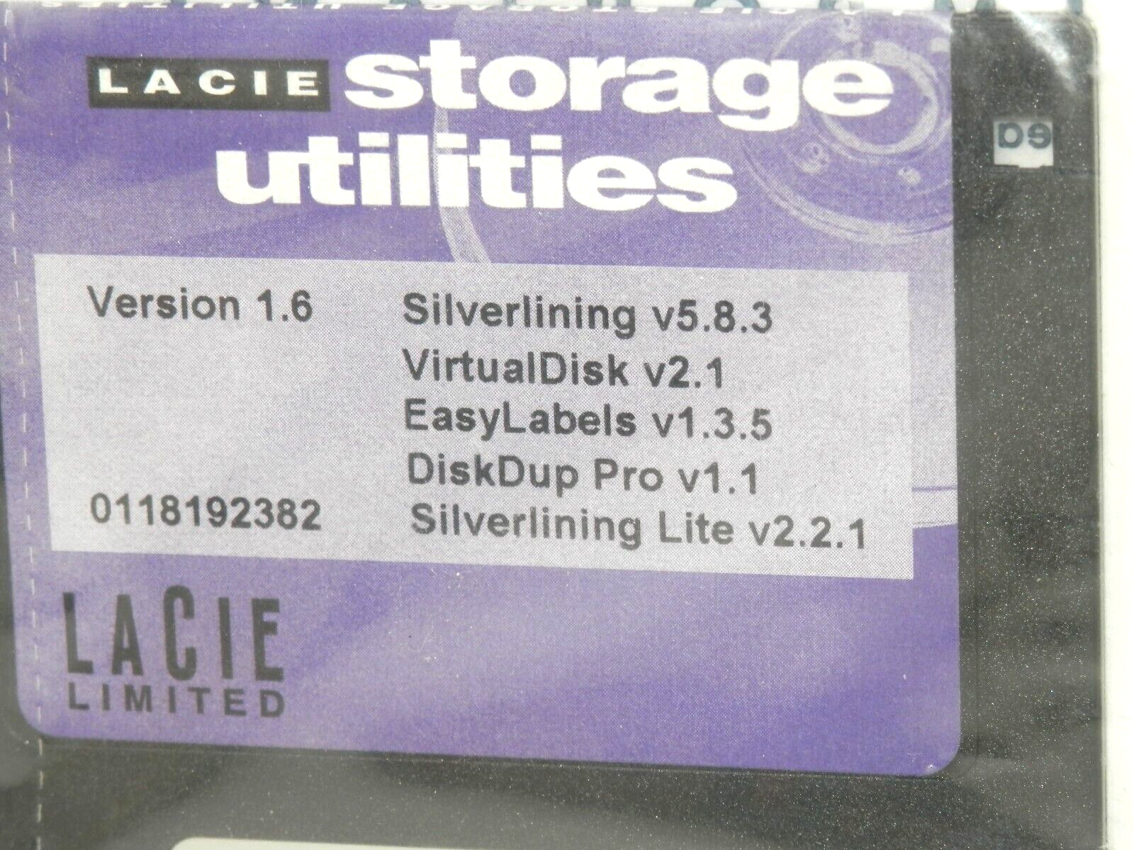 Lacie Storage Utilities Ver 1.6 • Floppy 3.5″ Silverlining VirtualDisk DiskDup