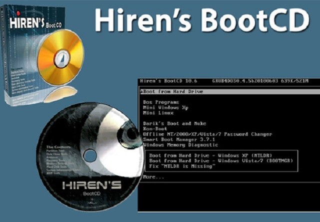 Hiren’s Boot Disc 15.2 Recupero & Riparazione Windows XP VISTA 7 8 10 CD DVD