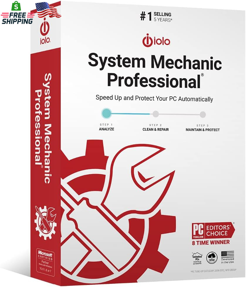 Iolo – System Mechanic Pro, Computer Cleaner for Windows, Blocks Viruses and Spy