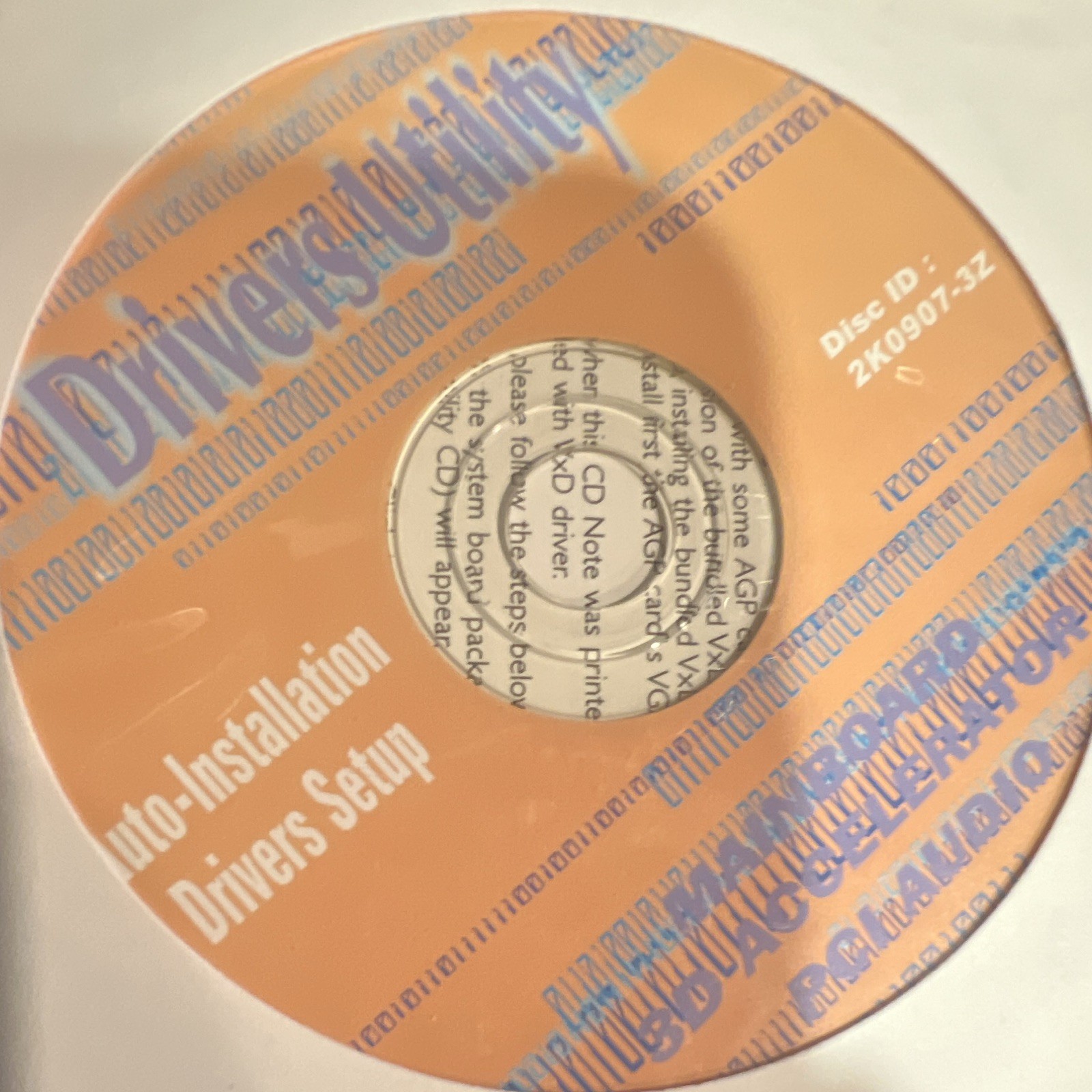 Drivers Update Utility Software CD Disc ID ZK0907-3Z DriverSet Utilities
