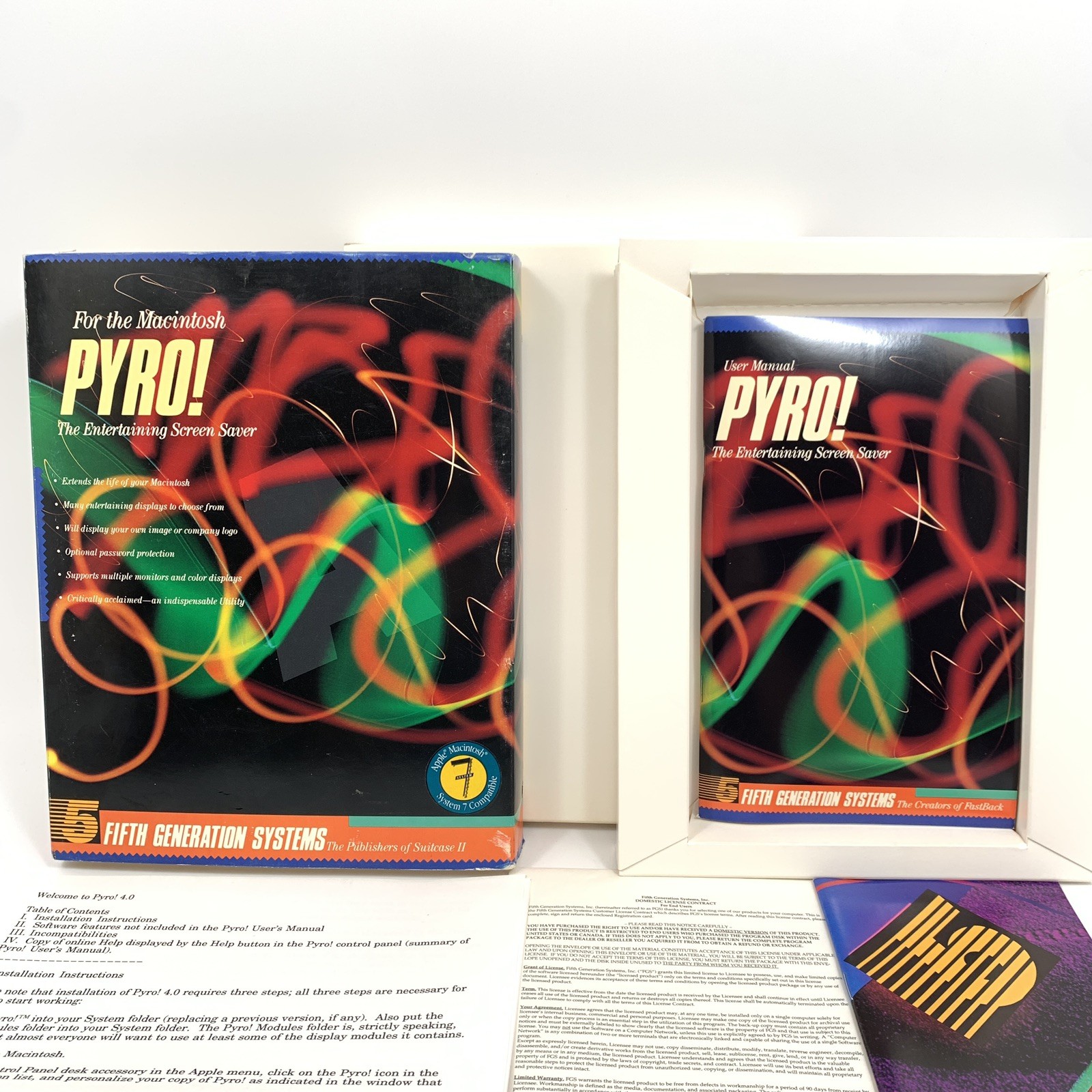 Vintage PYRO Macintosh Apple 3.5″ Hard Disk Screen Saver Fifth Generation System