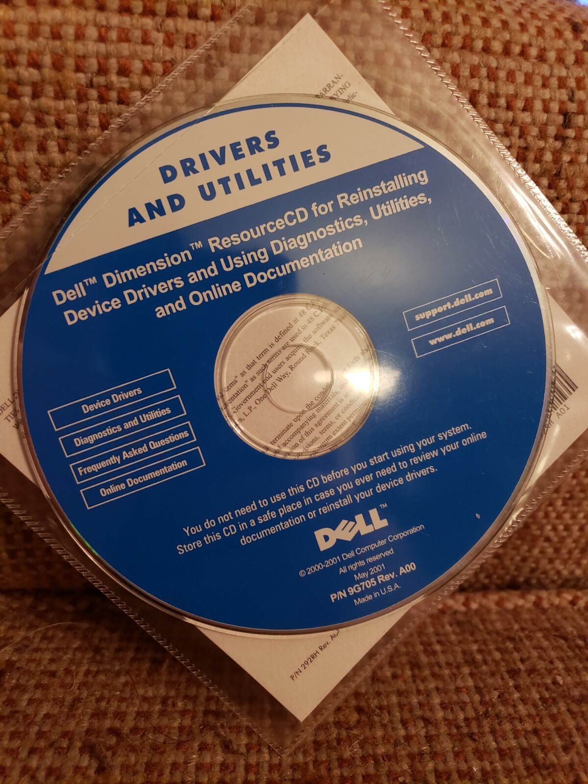Dell Dimension Utilities and Drivers 5 CDs 2001 Anti-virus, Roxio, ResourceCD