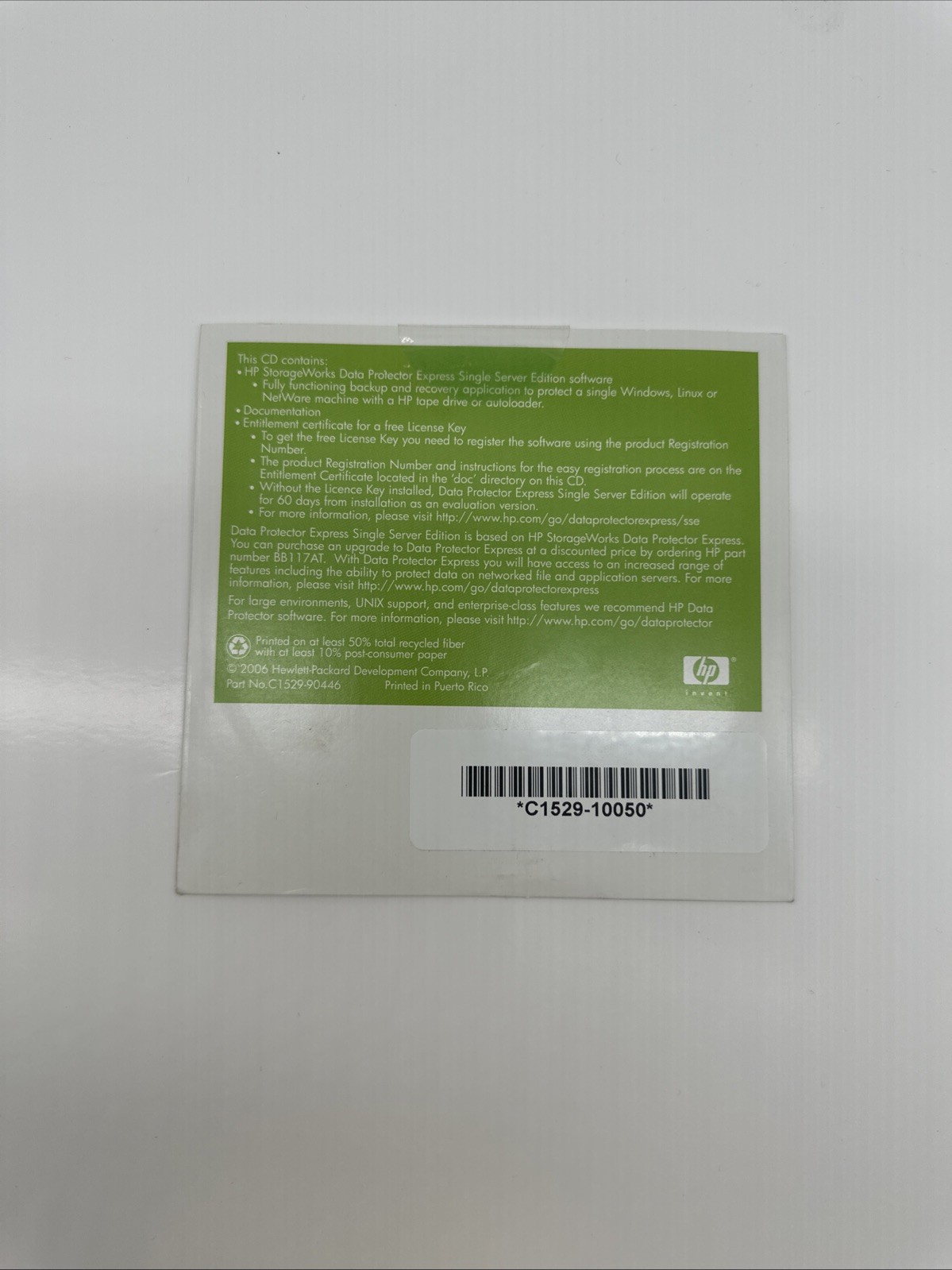 HP Data Protector Express Single Server Edition 2006 C1529-90446 (2554)
