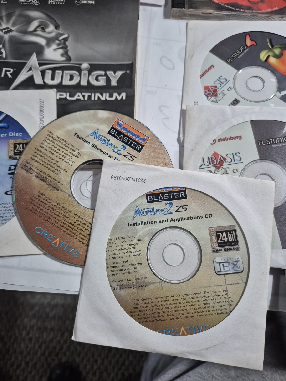 Vtg Creative Sound Blaster Audigy Plasma Cakewalk FL Studio Music DJ Disc Lot