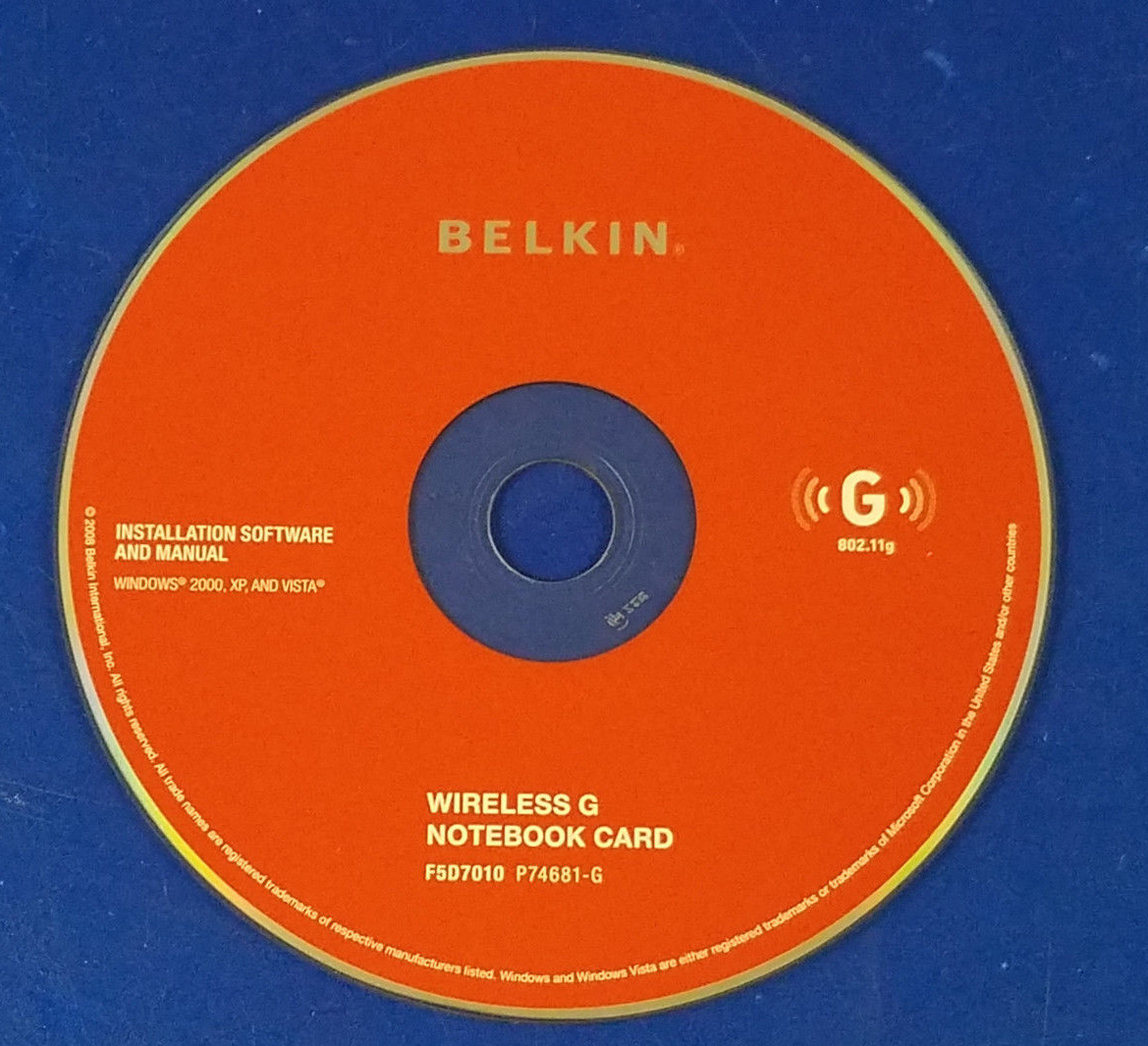 ⭐️⭐️⭐️⭐️⭐️ Installation Software CD Belkin Wireless G Notebook Card F5D7010