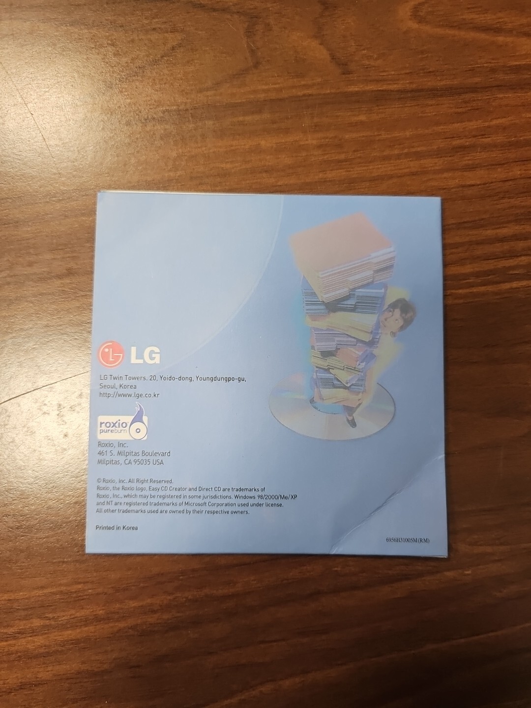 CD SOFTWARE – LG CD RECORDING SOFTWARE ROXIO windows 98/2000/me/xp and nt 4.0