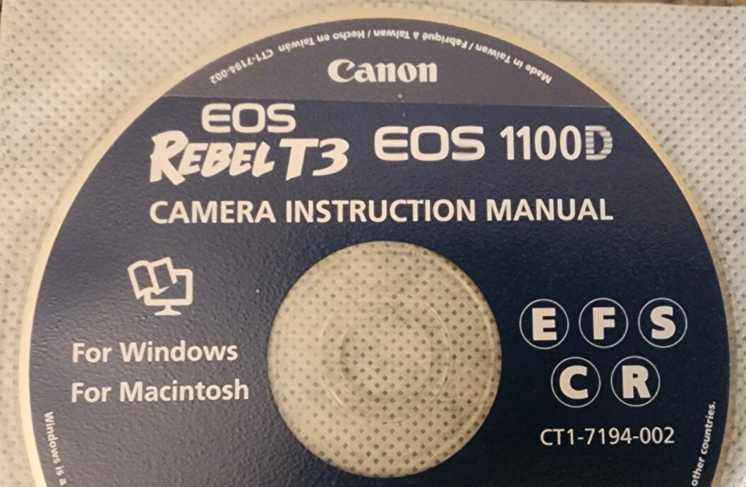 Canon EOS Rebel T3 1100D – Camera Instruction Manual for Windows & Mac