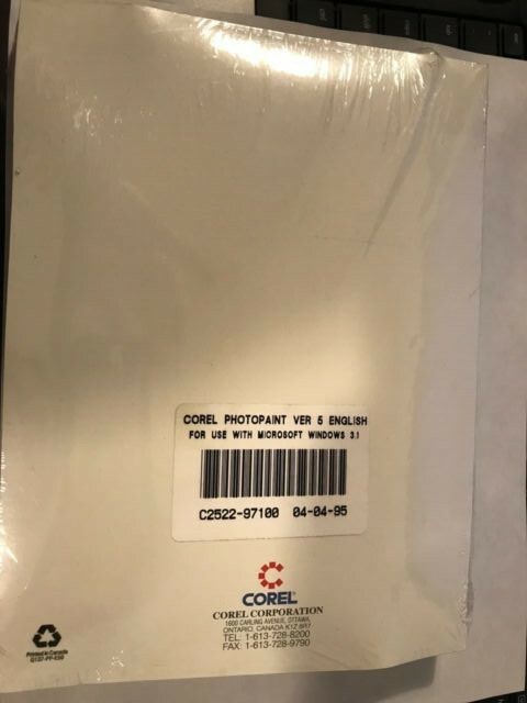 VINTAGE NEW SEALED 1995 COREL PHOTOPAINT VER 5 WINDOWS 3.1 SOFTWARE
