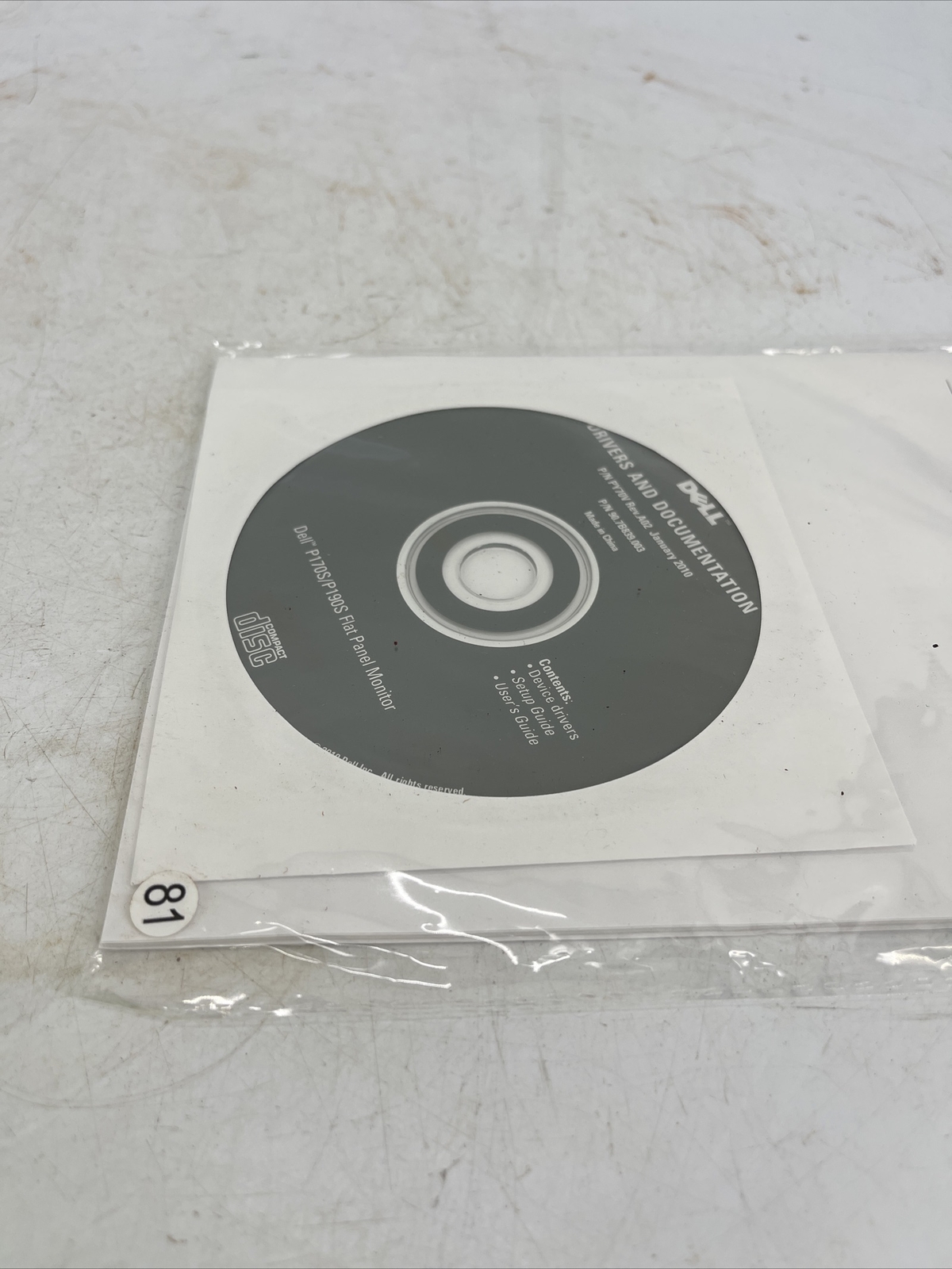 Dell Drivers and Documentation P/N PY70V Rev.A02 January 2010